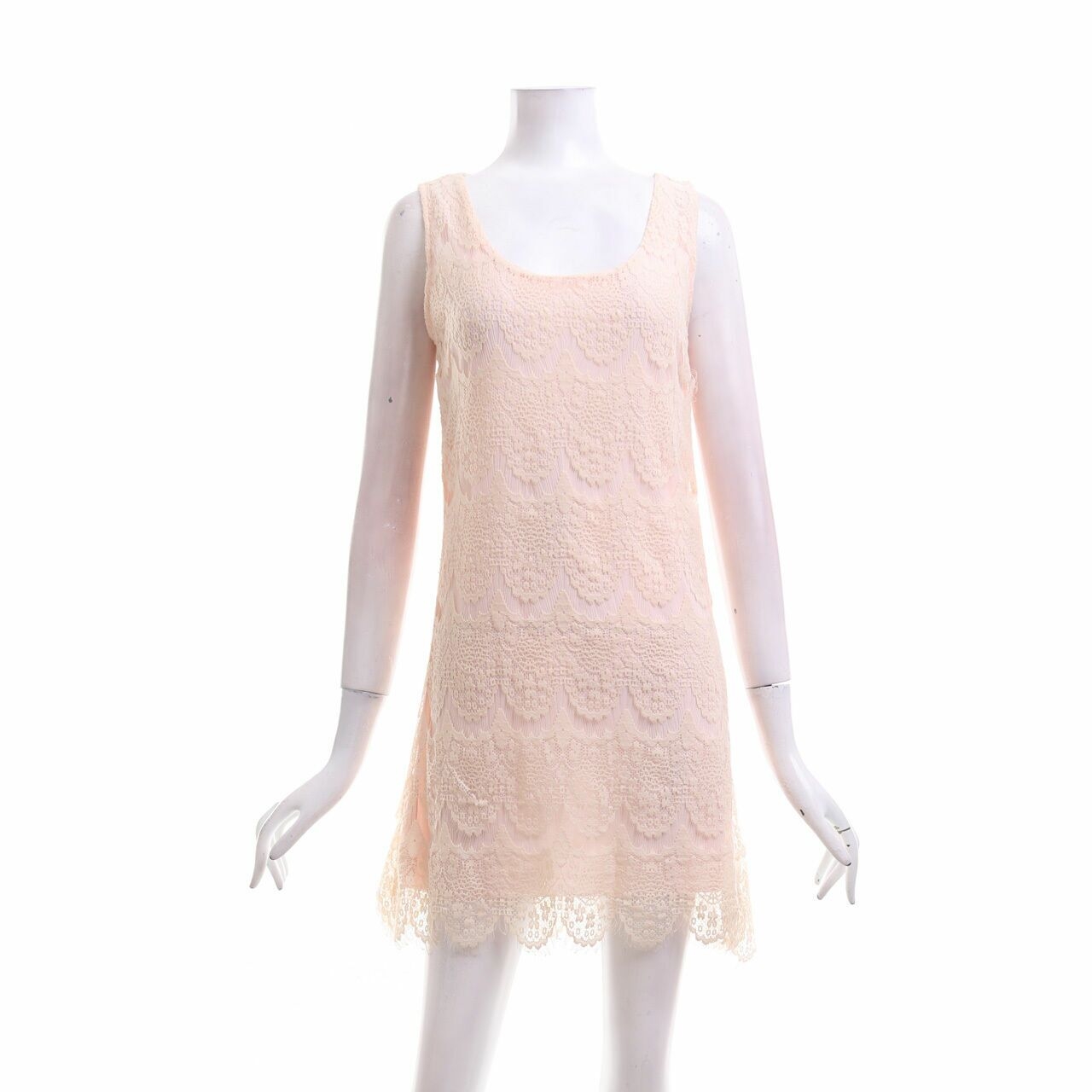 Temt Cream Lace Mini Dress