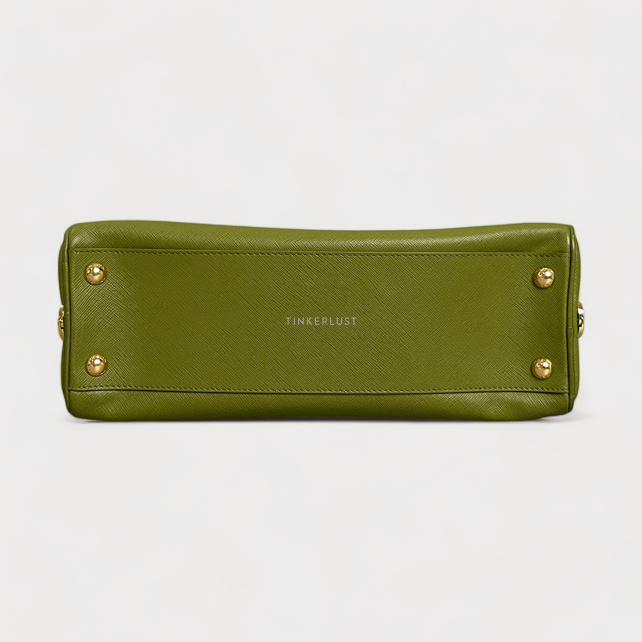 Prada Saffiano Lux Leather Frame Top Handle Edera Handbag