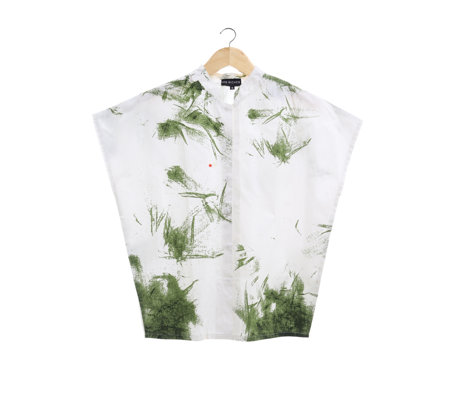 Les riches off white green pattern blouse