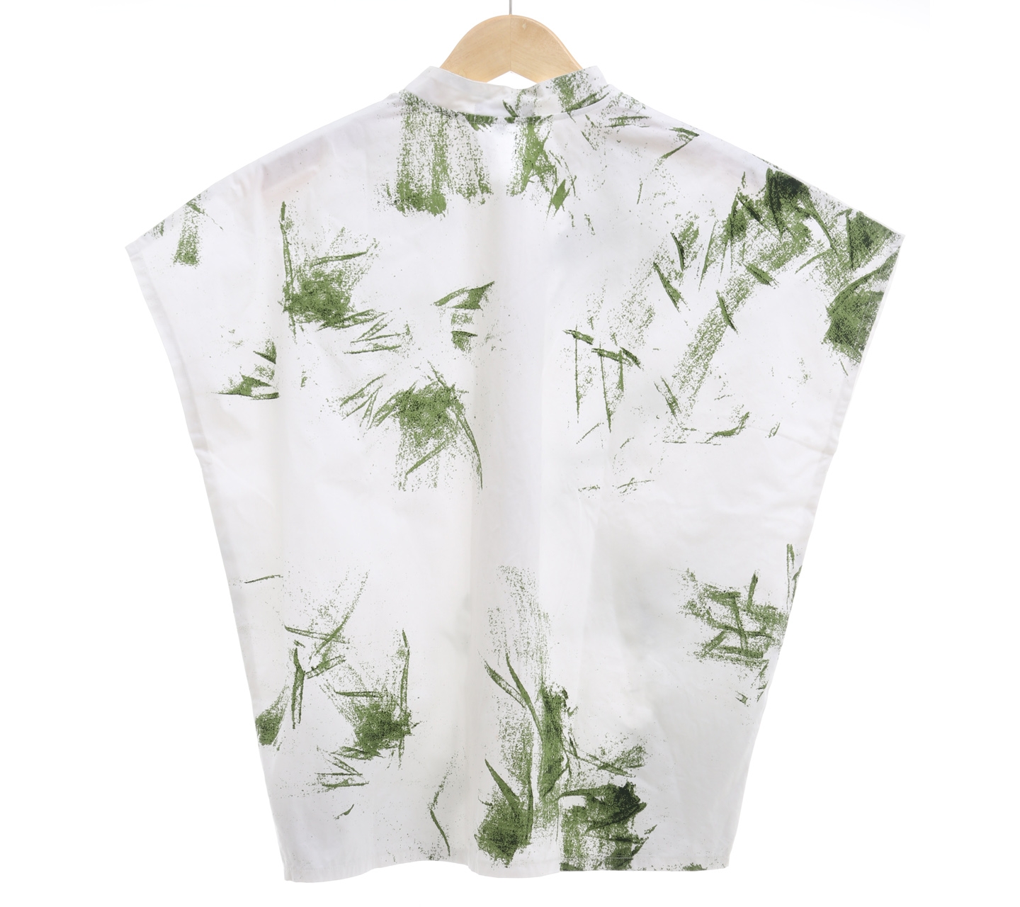 Les riches off white green pattern blouse