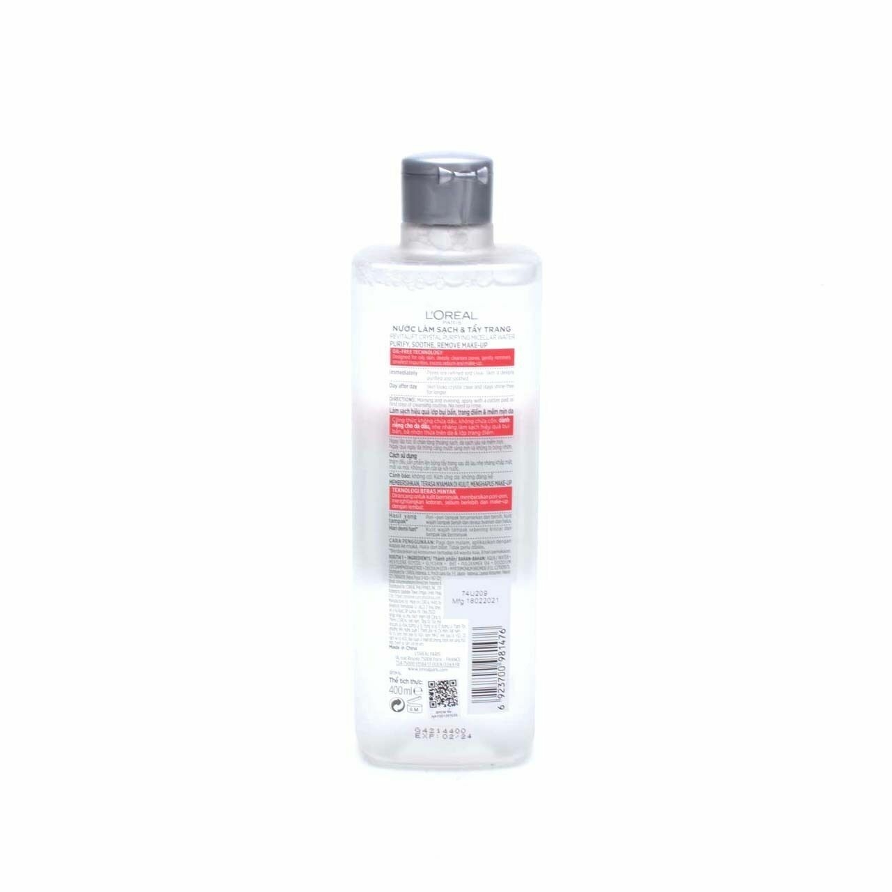 L'Oreal Paris Revitalift Crystal Purifying Micellar Water for Oily Skin Skin Care