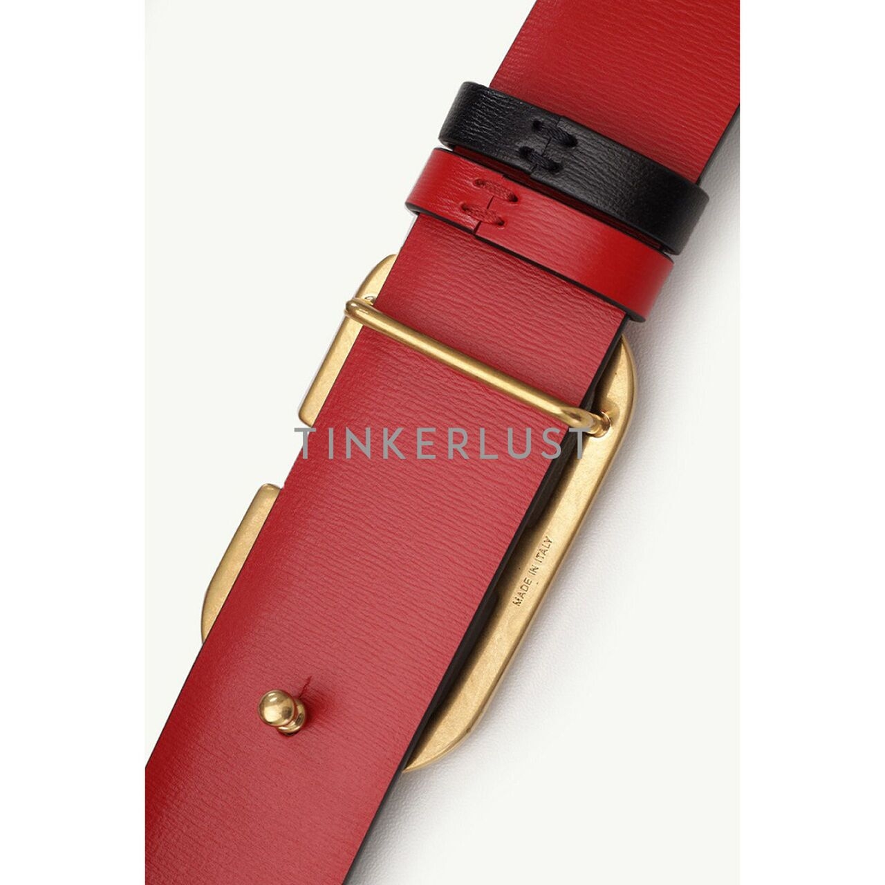Valentino Garavani VLogo Signature Reversible In Black/Pure Red Glossy Calfskin Belt