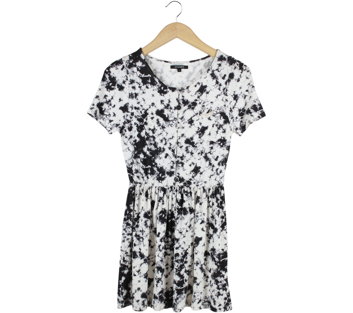 Insight Off White And Black Abstract Mini Dress