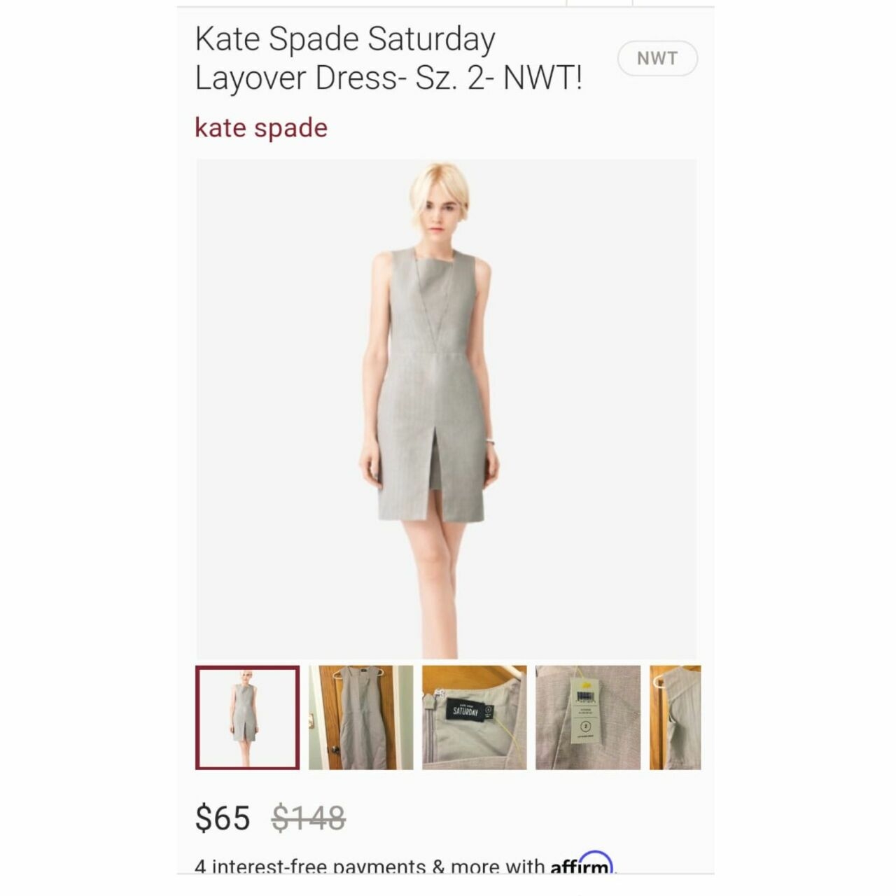 Kate Spade Saturday Layover Dress Split Front