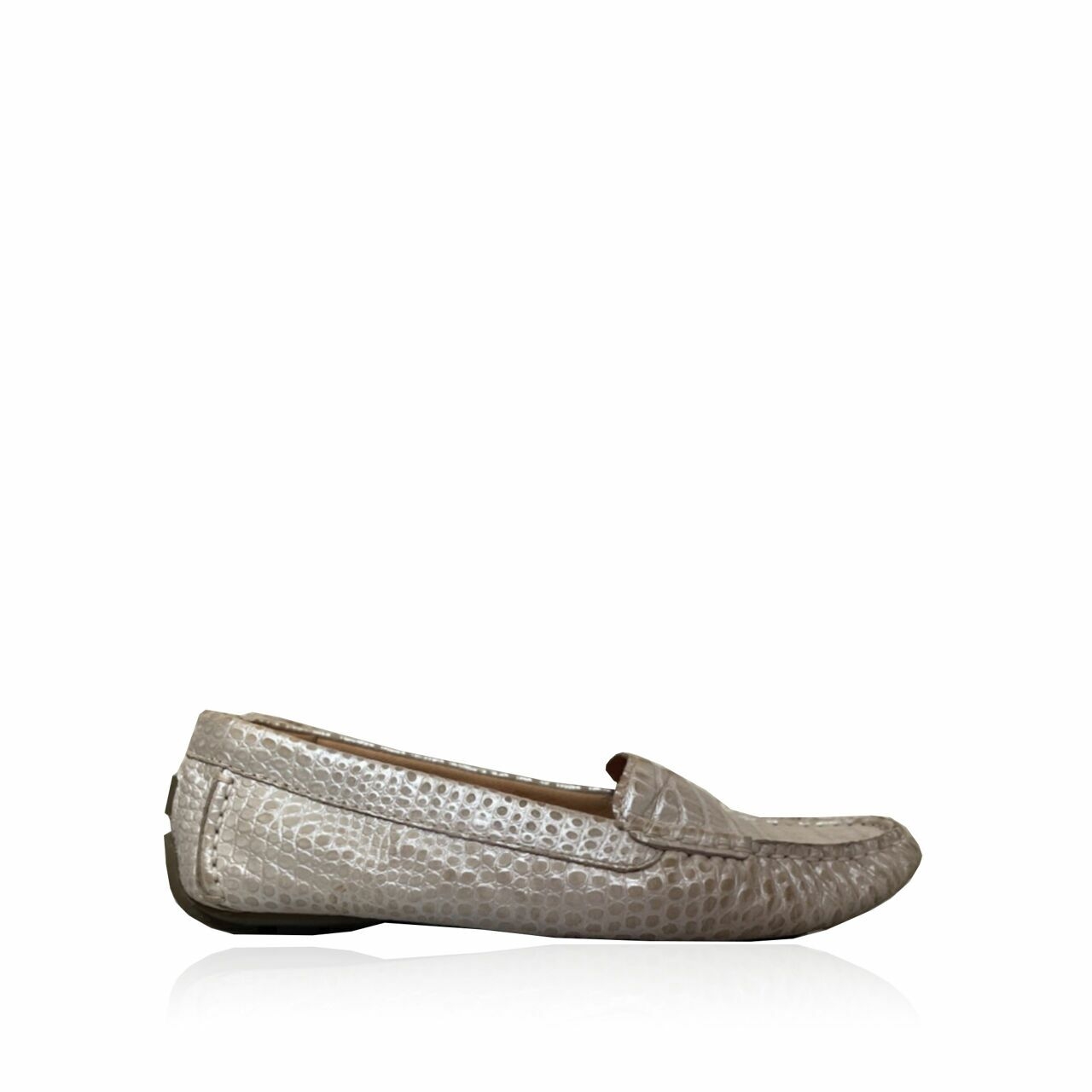 Clarks Silver & White Loafers