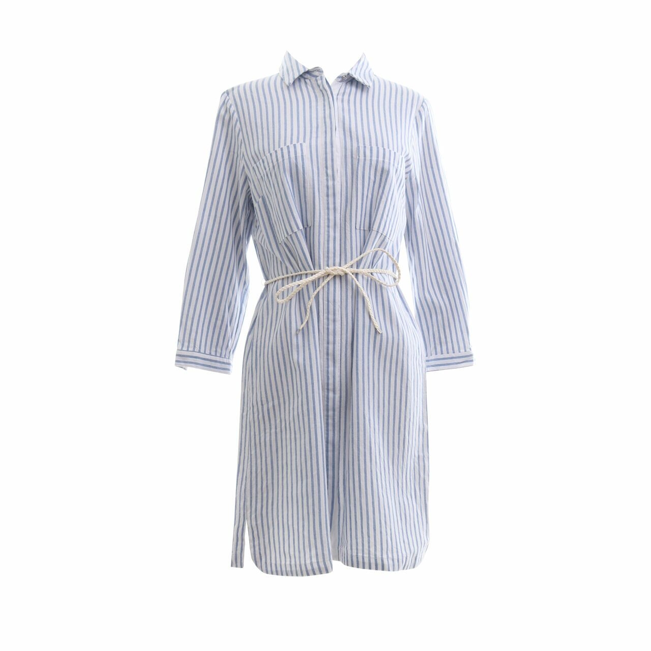 Forcast Blue & White Stripes Mini Dress