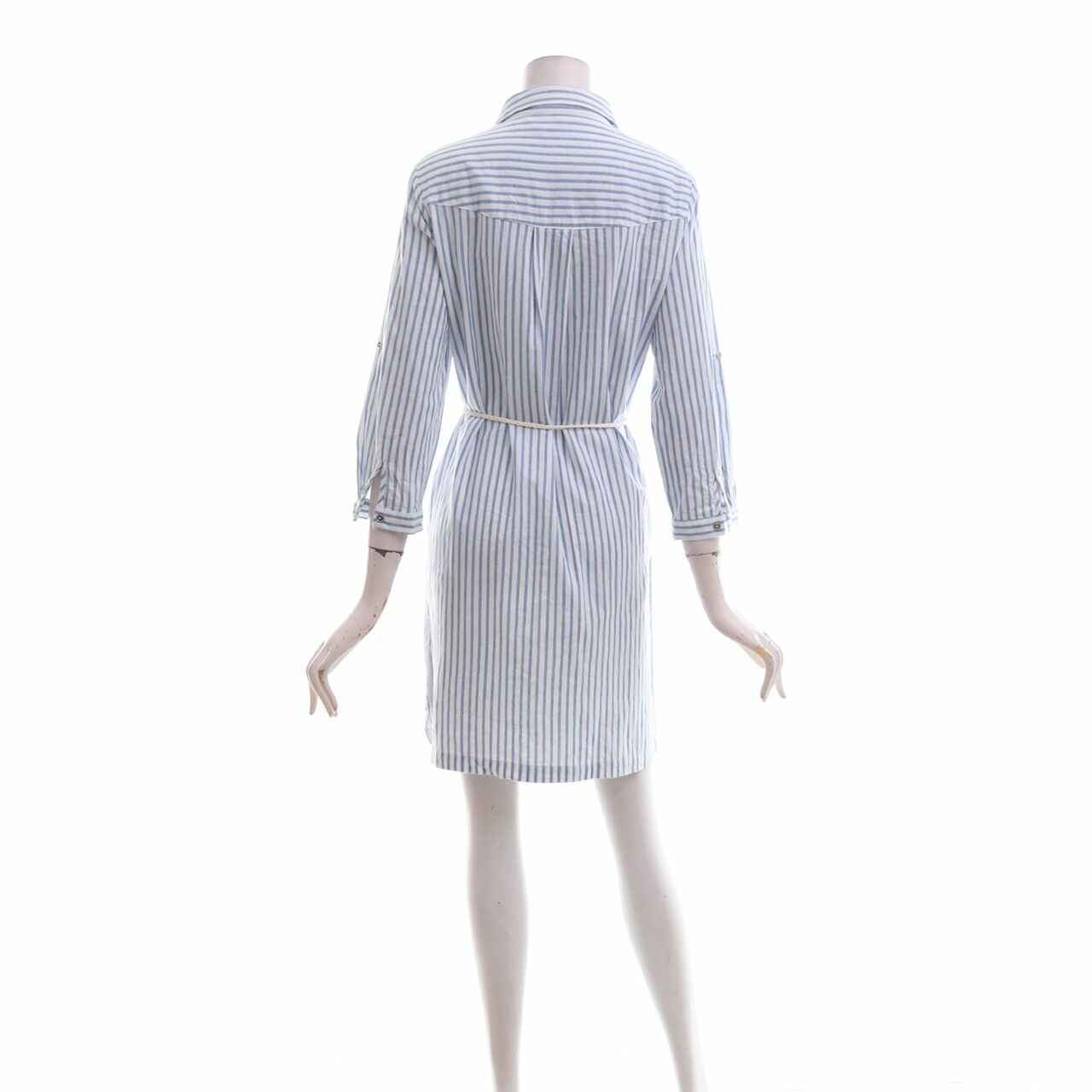 Forcast Blue & White Stripes Mini Dress