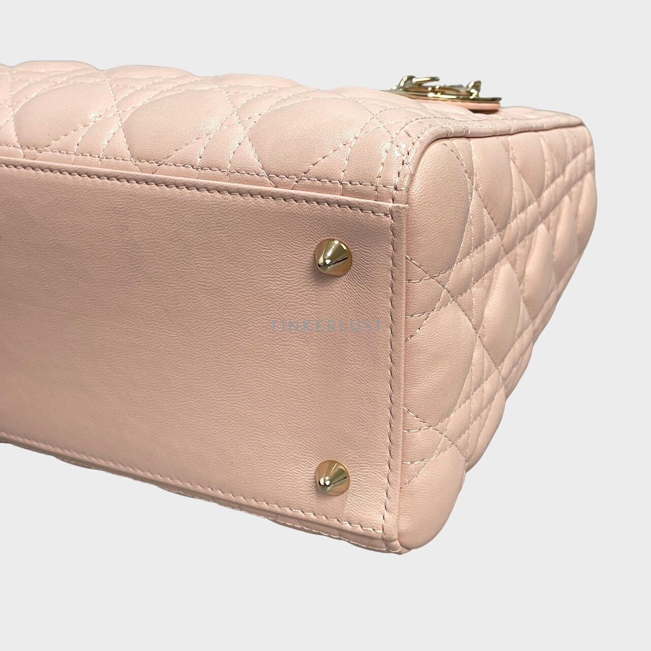 Christian Dior Lady Dior Medium Pink GHW Satchel Bag
