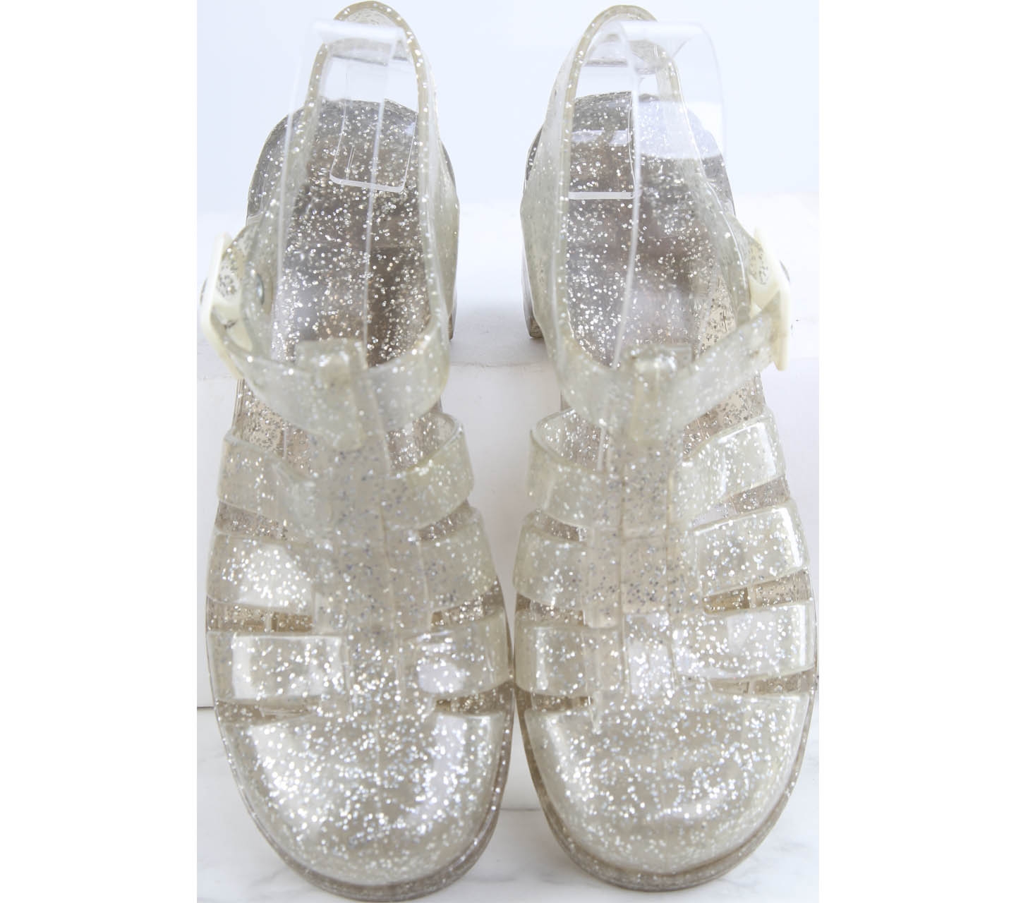 Juju Off White Glittery Sandals