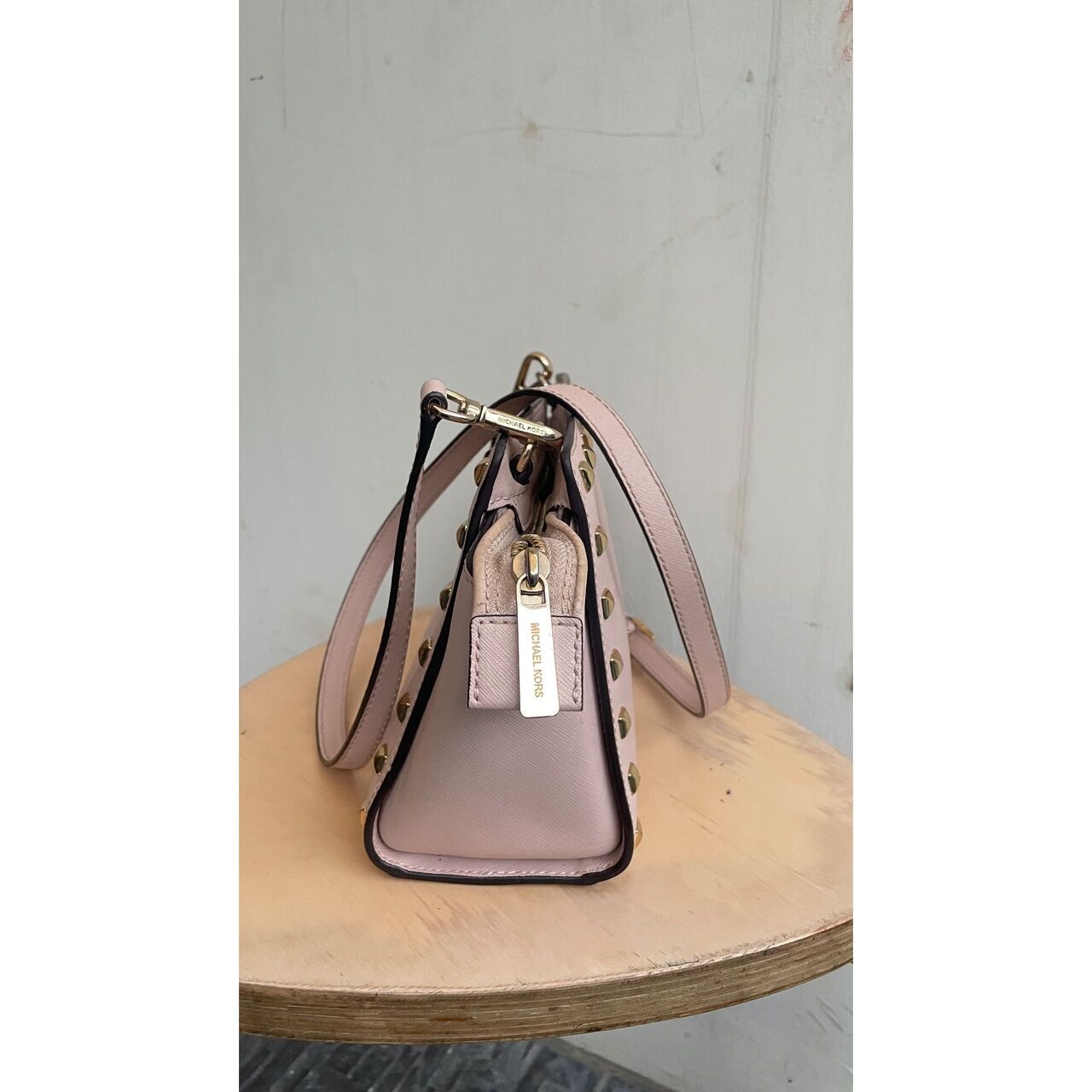Michael Kors Selma Studded Soft Pink Sling Bag