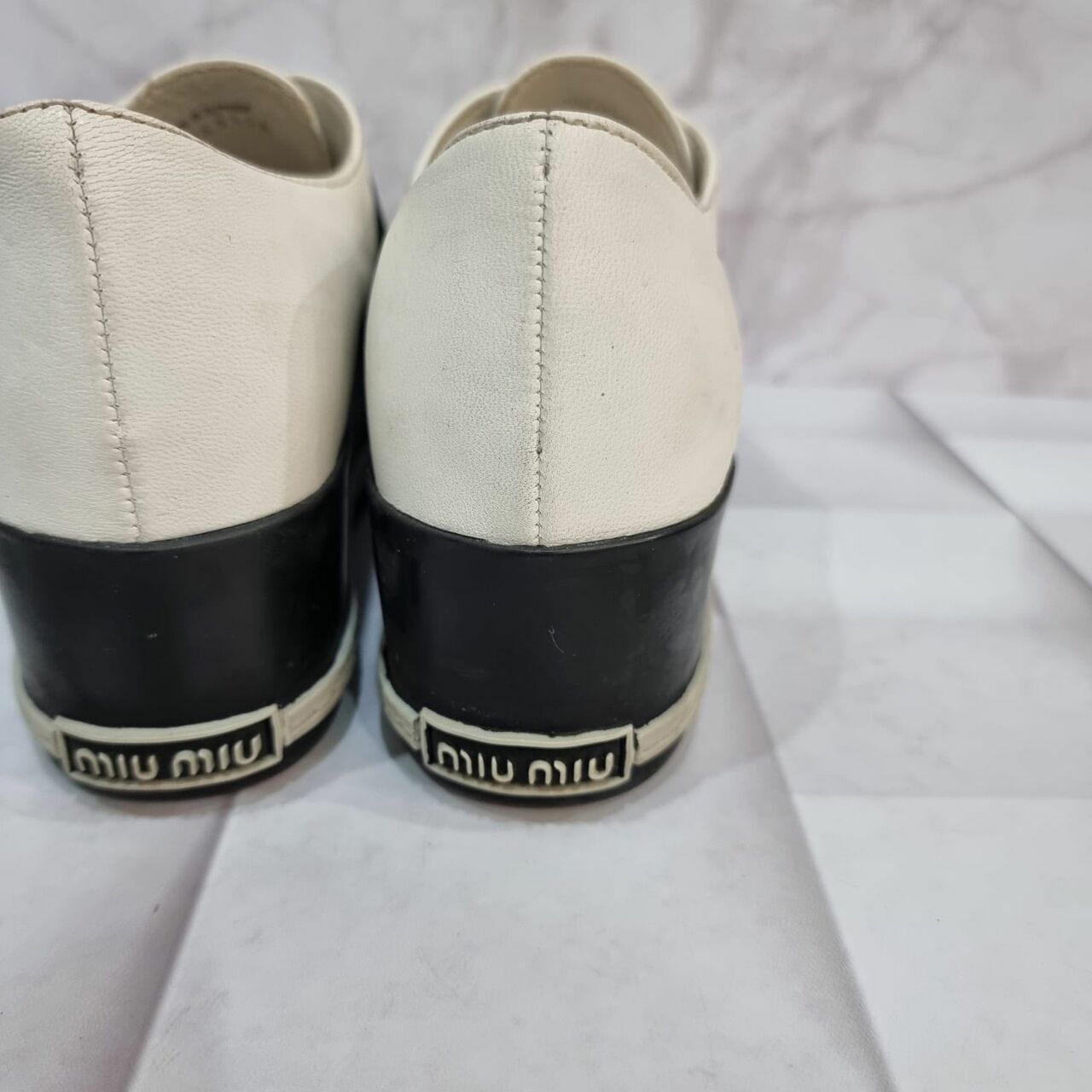 Miu Miu Platform Sneakers Black & White