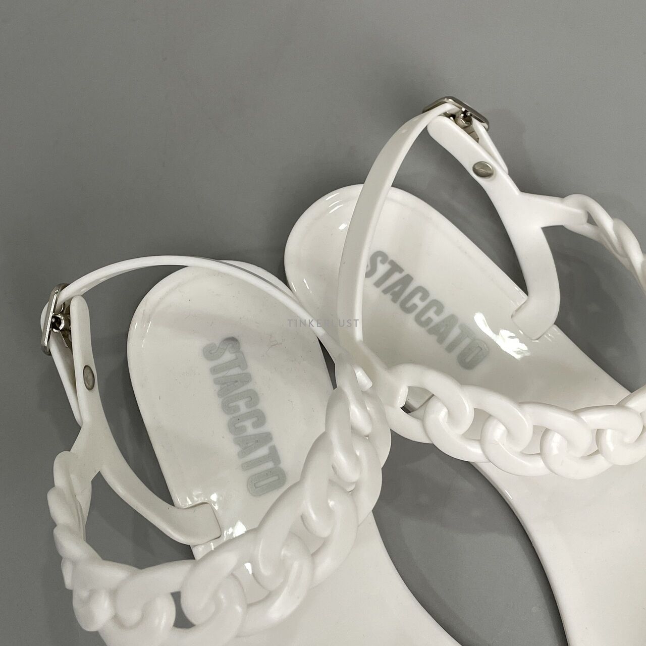 Staccato White Slingback Sandals