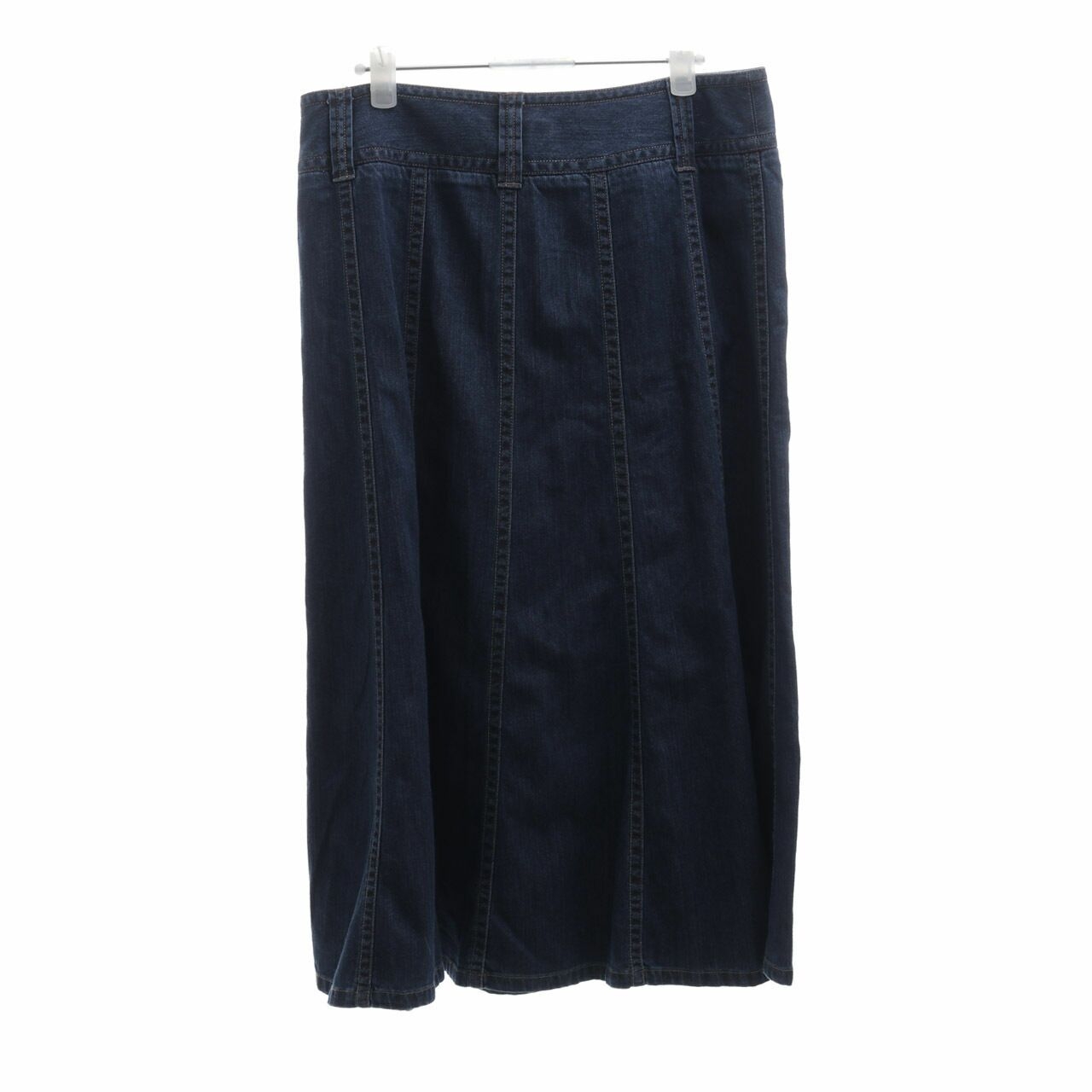 Liz Claiborne Dark Blue Washed Midi Skirt