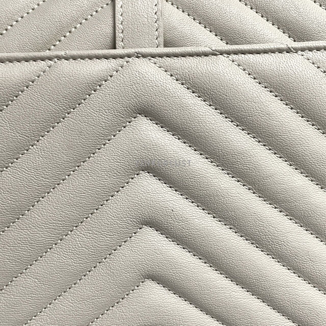 Saint Laurent White Quilted Leather Medium College Bag 