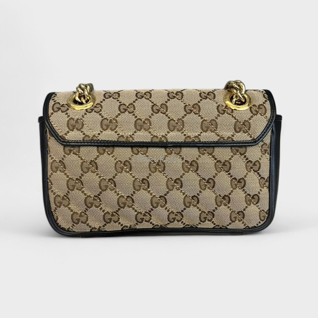 Gucci GG Marmont Brown Small Monogram Canvas GHW Shoulder Bag