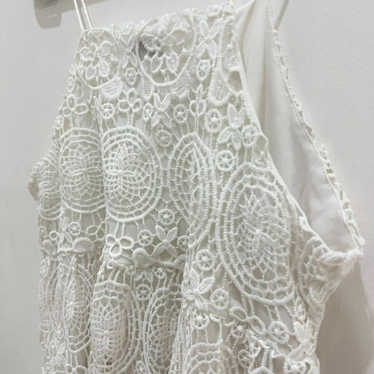 Tobi White Lace Midi Dress