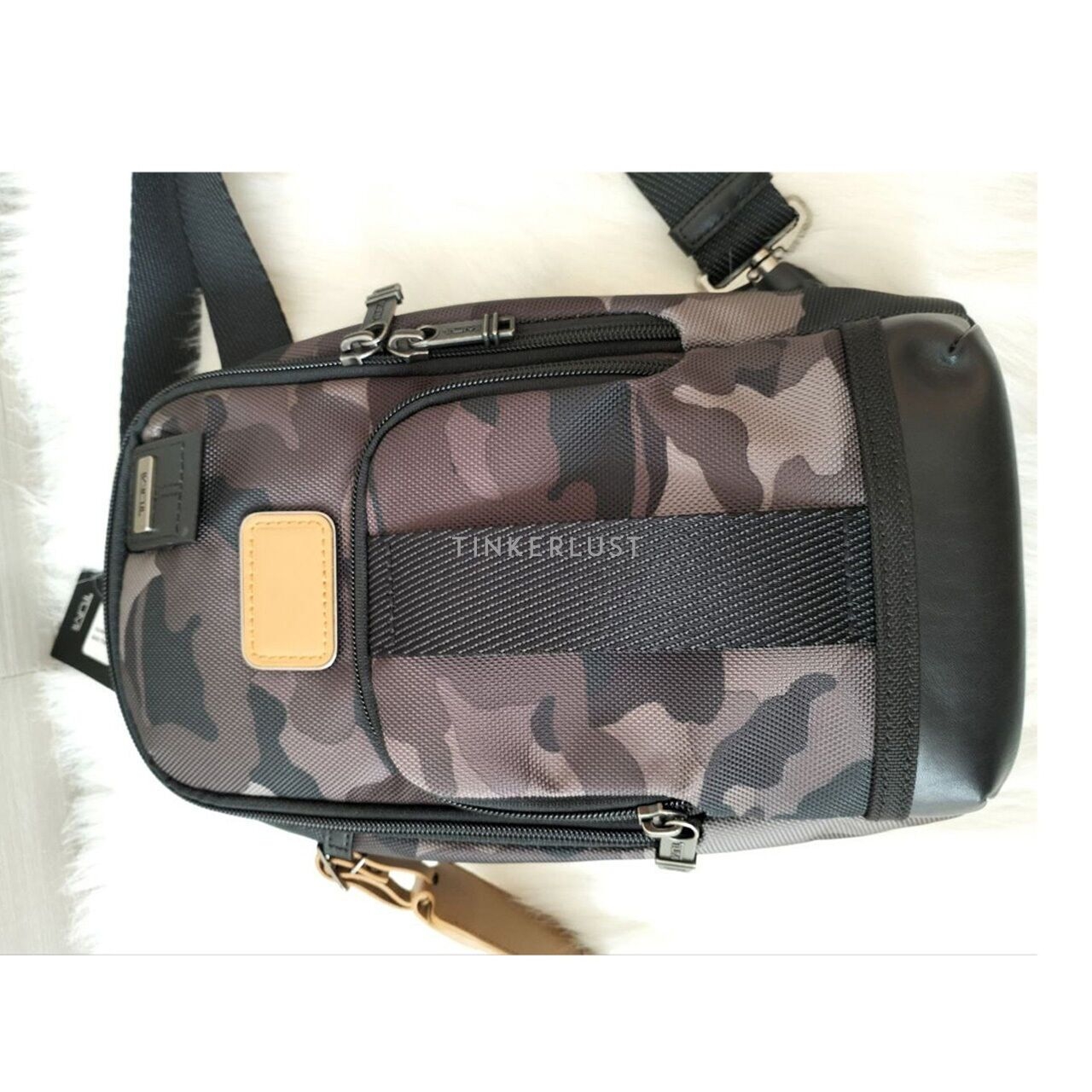Tumi Fife Sling Bag in Army Black & Dark Grey Sling Bag