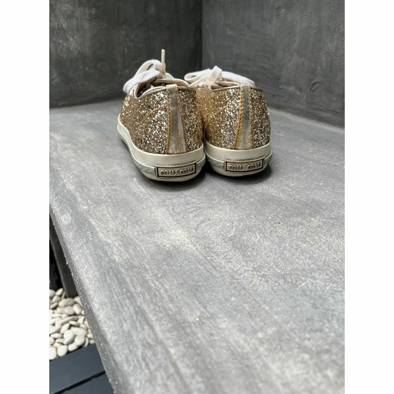 Miu Miu Gold Sneakers