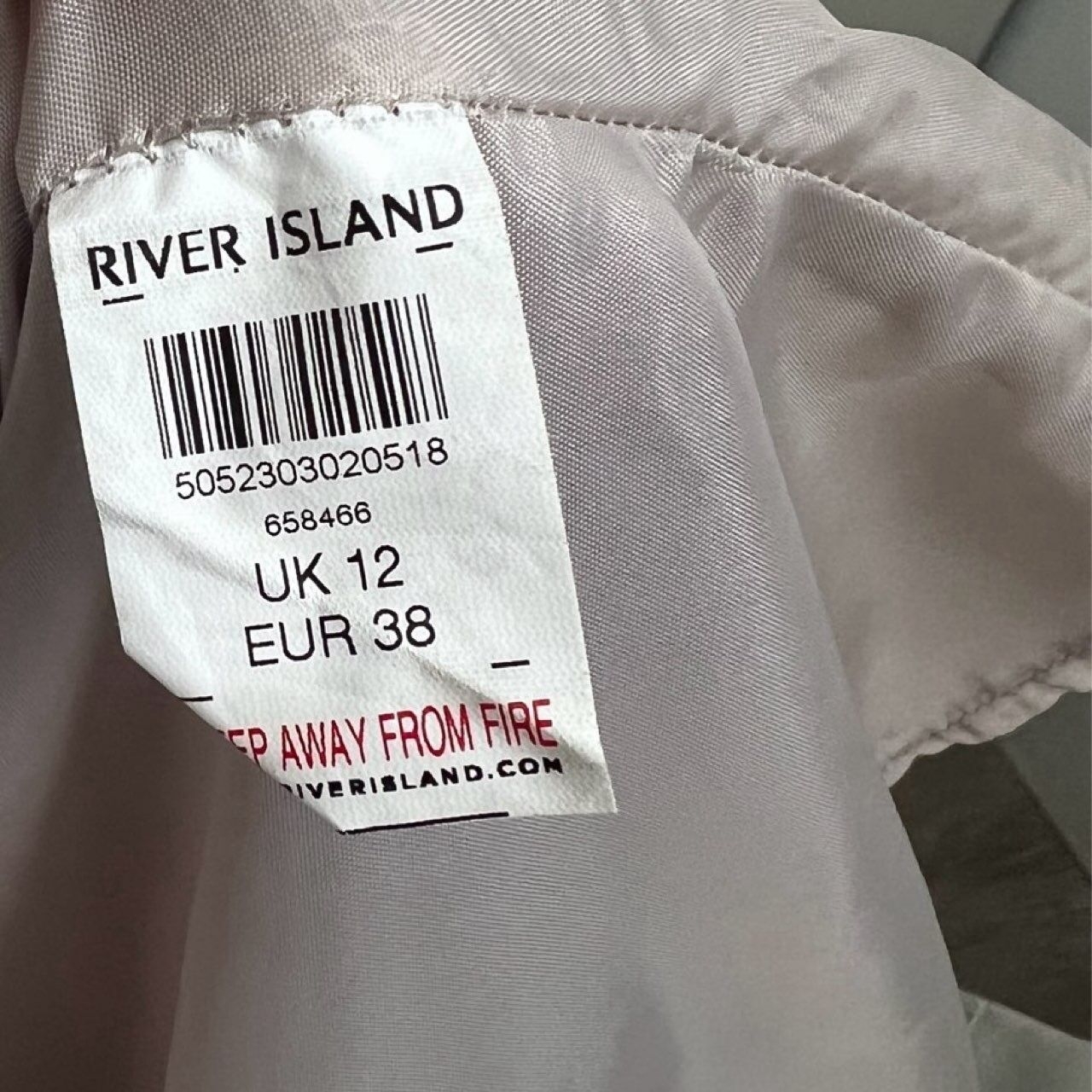 River Island Beige Leather Midi Skirt
