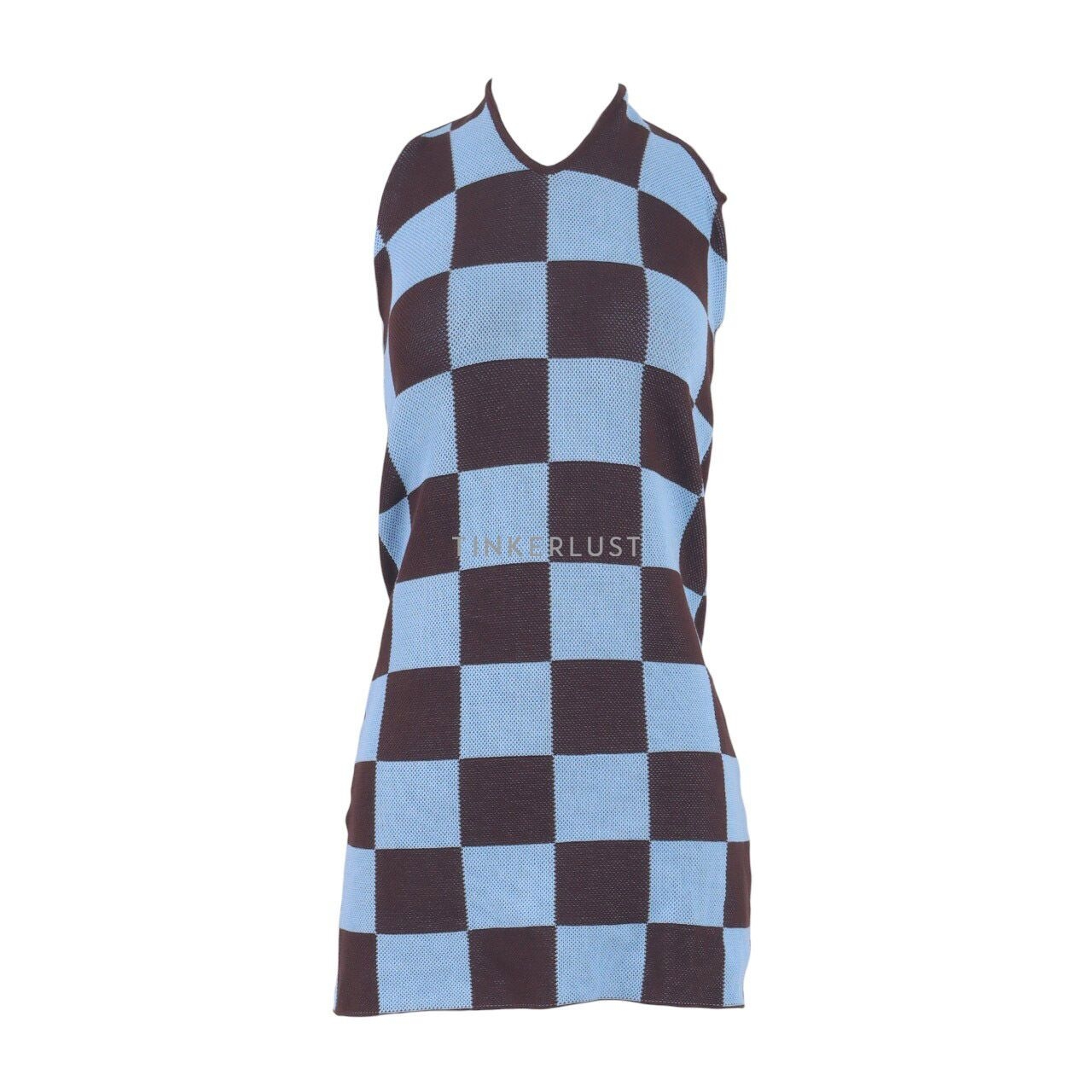 Pomelo. Brown & Blue Plaid Mini Dress