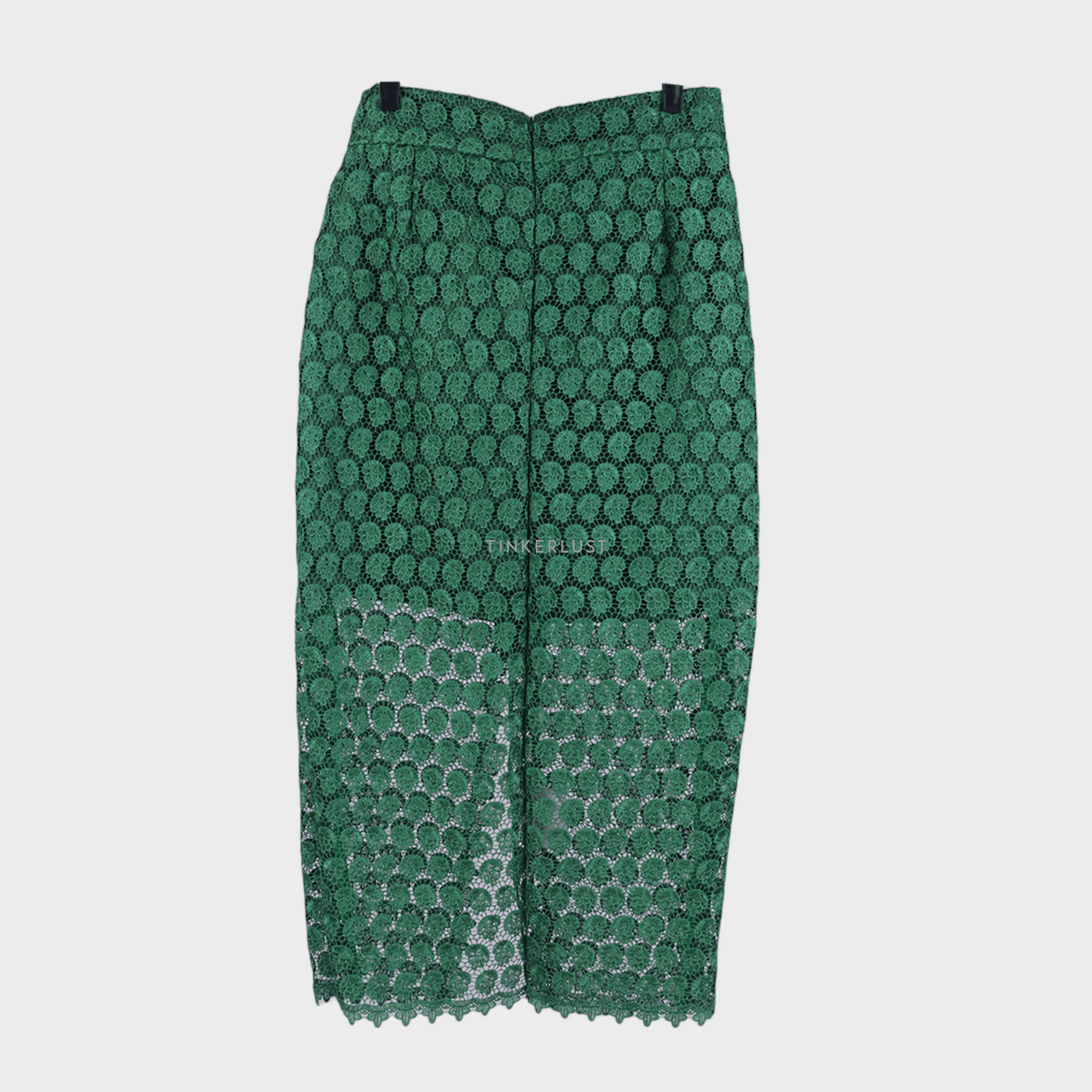 Maryalle Green Lace Slit Maxi Skirt