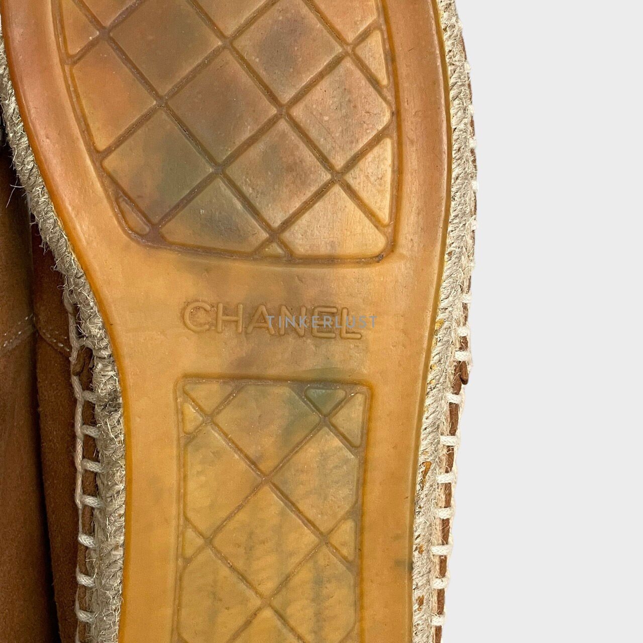 Chanel Espadrilles Brown Suede Leather Flats