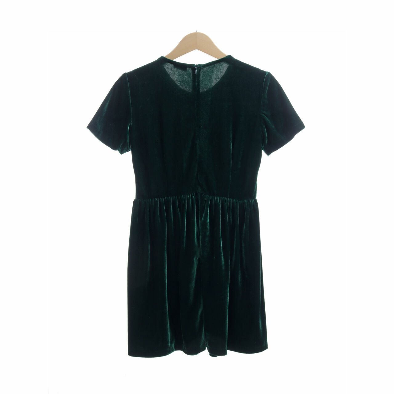 Picnic Dark Green Velvet Mini Dress