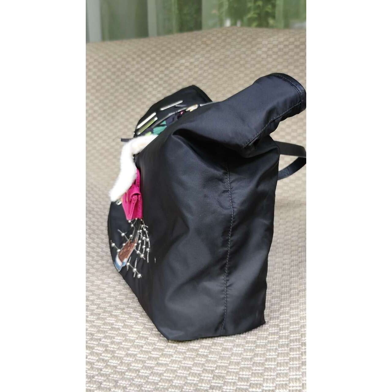 Prada Embellished Nylon Tote Bag