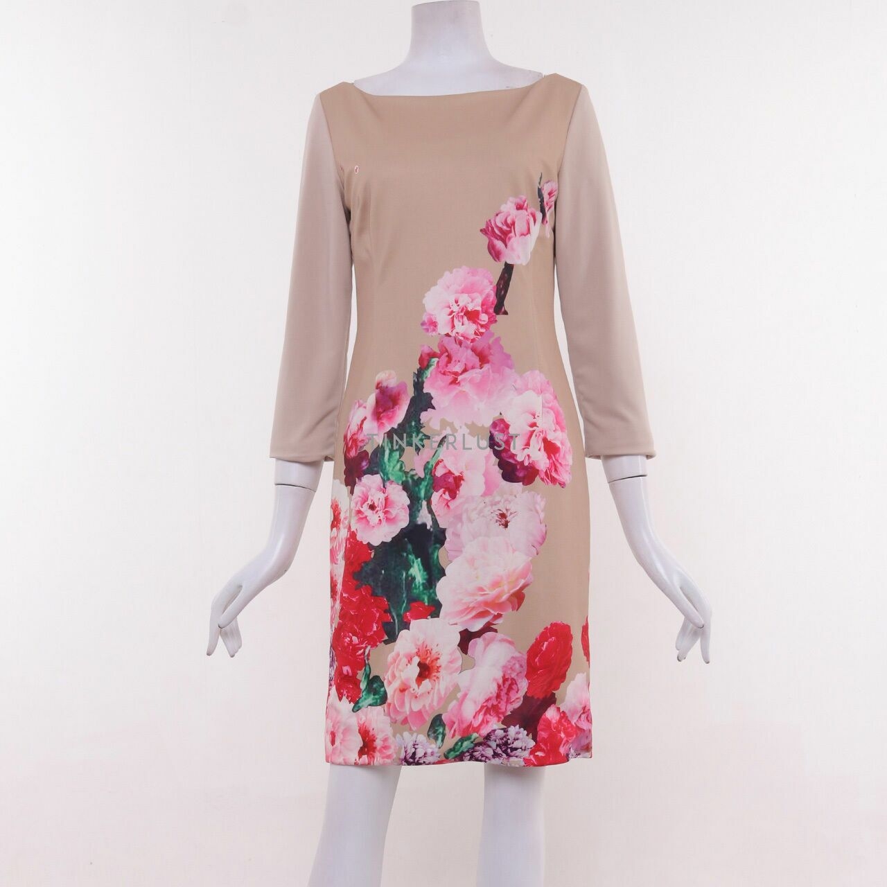 Coast Beige & Nude Floral Mini Dress