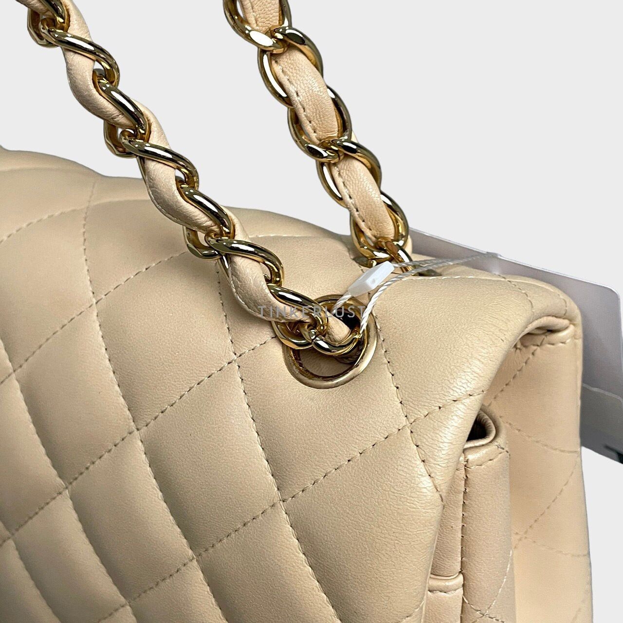 Chanel Classic Jumbo Double Flap Beige Shoulder Bag