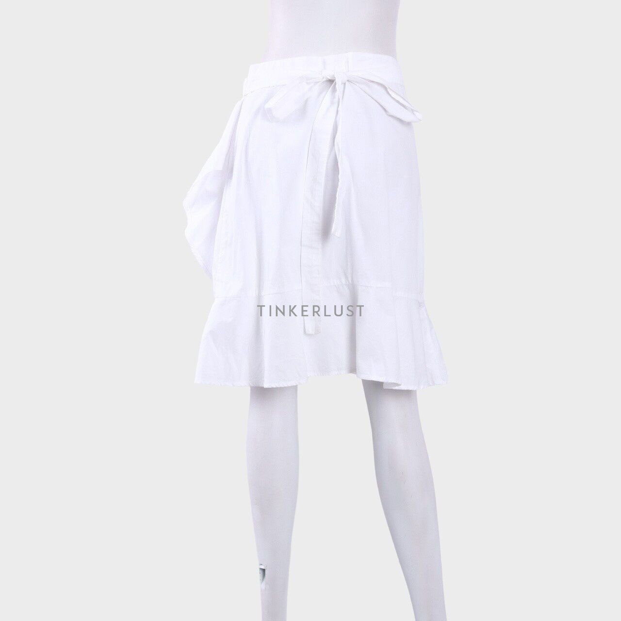 Paulina Katarina White Wrap Mini Skirt