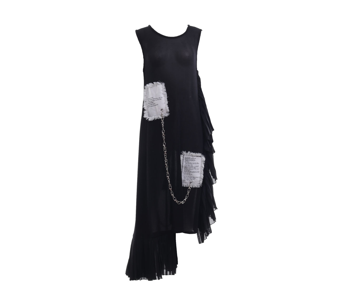 Jenahara Black Knitted Sleeveless Assymetrical Midi Dress