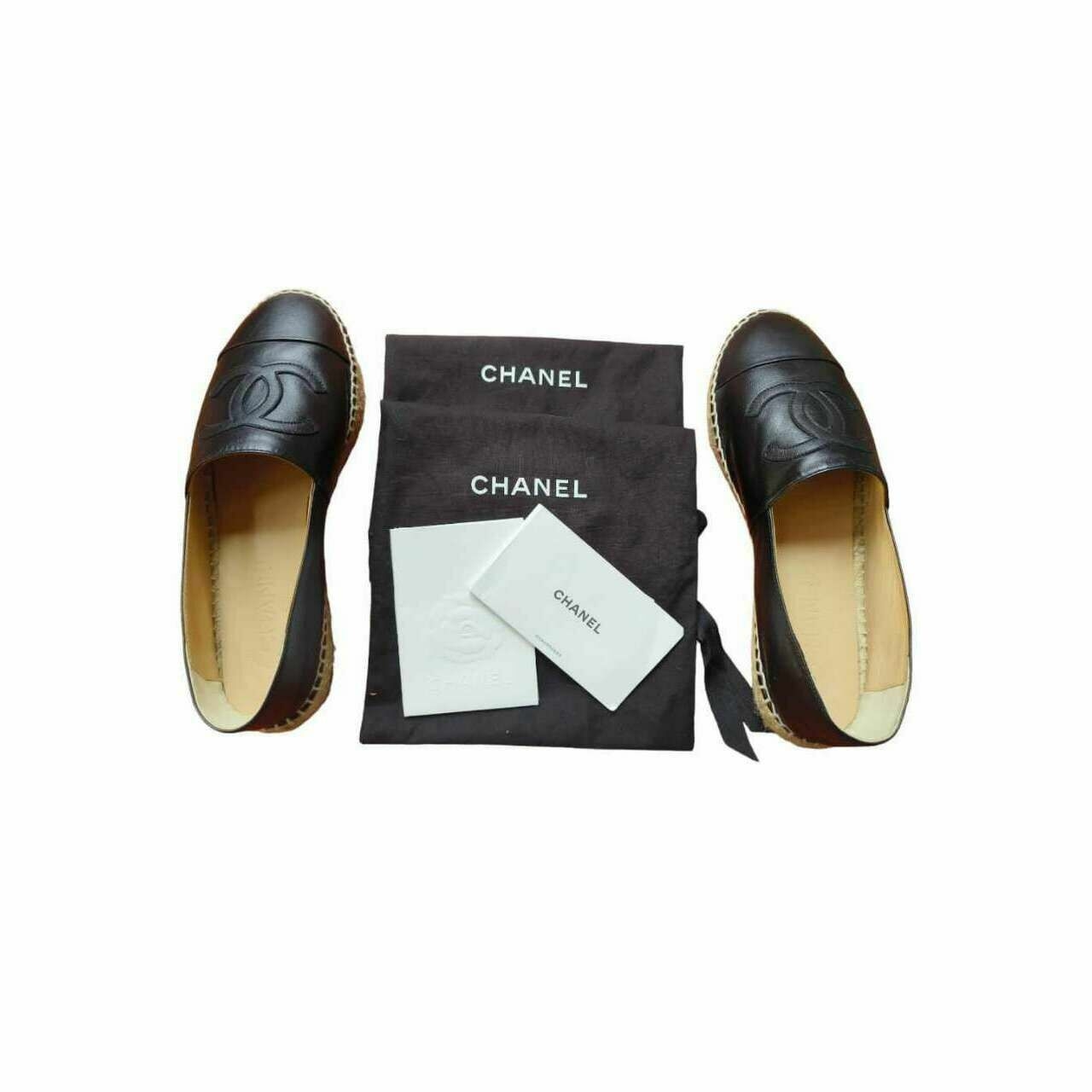 Chanel CC Espadrilles Black Flats