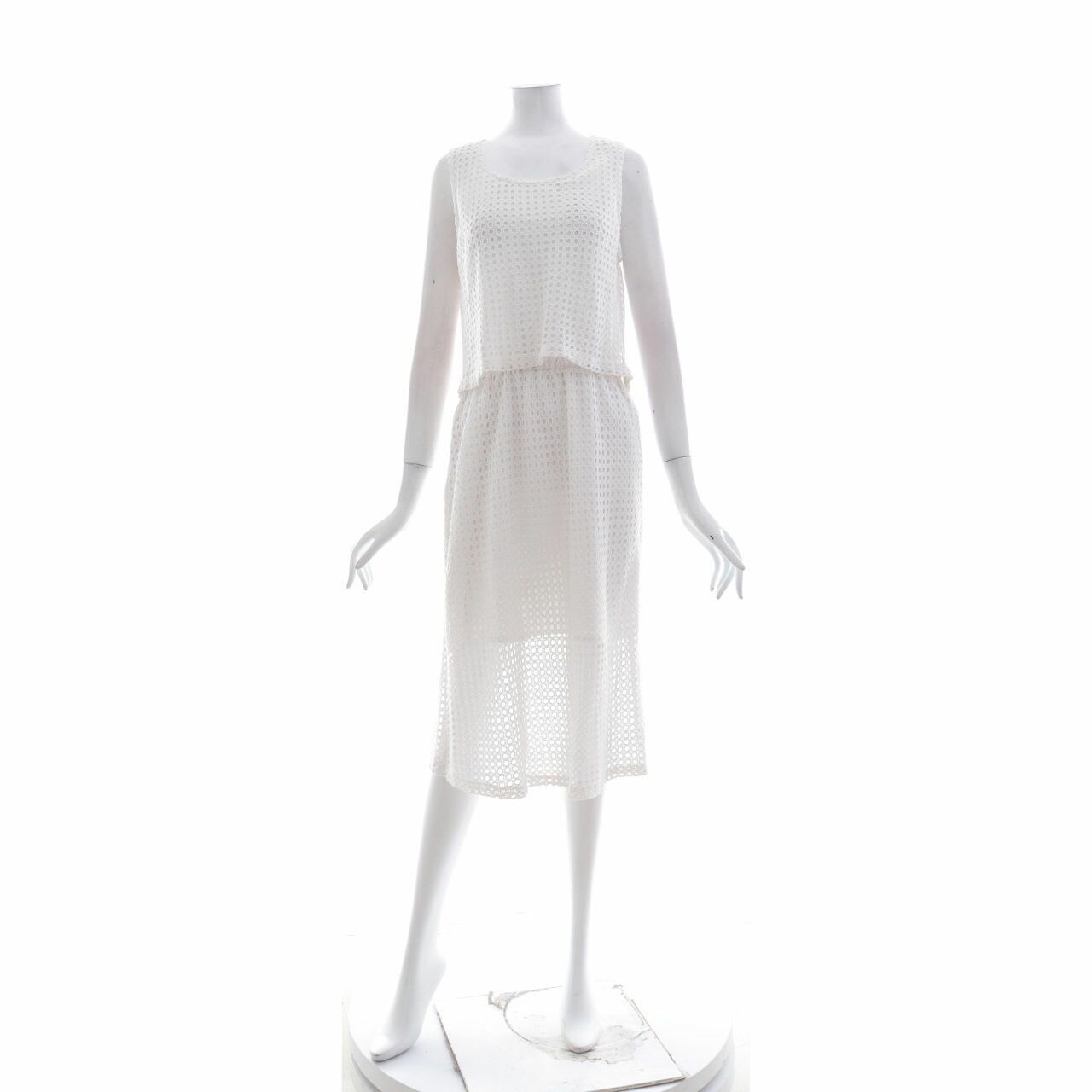 Petite Cupcake White Midi Dress