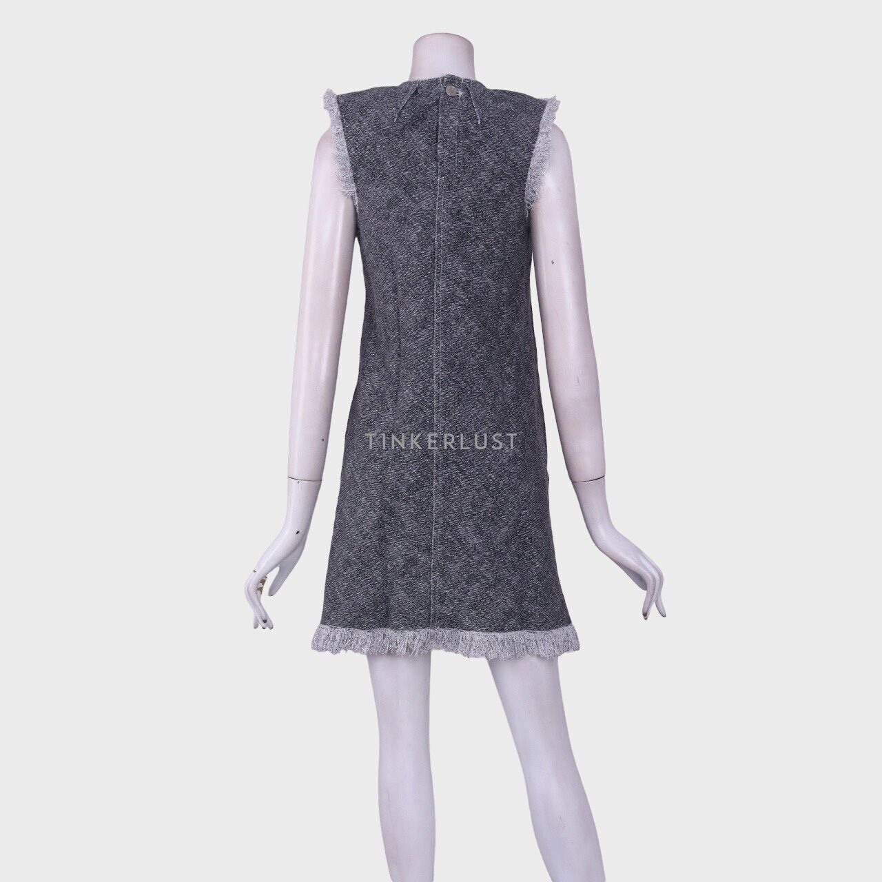 Alexander Wang Fringe Sleeveless Grey Mini Dress
