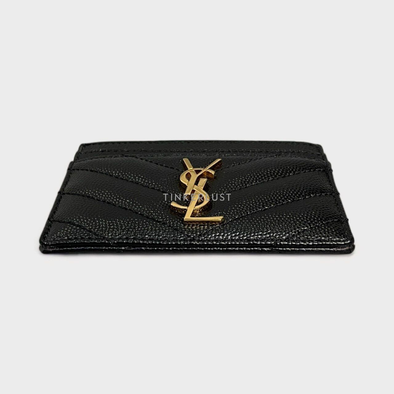 Yves Saint Laurent Black Grain Leather Card Holder