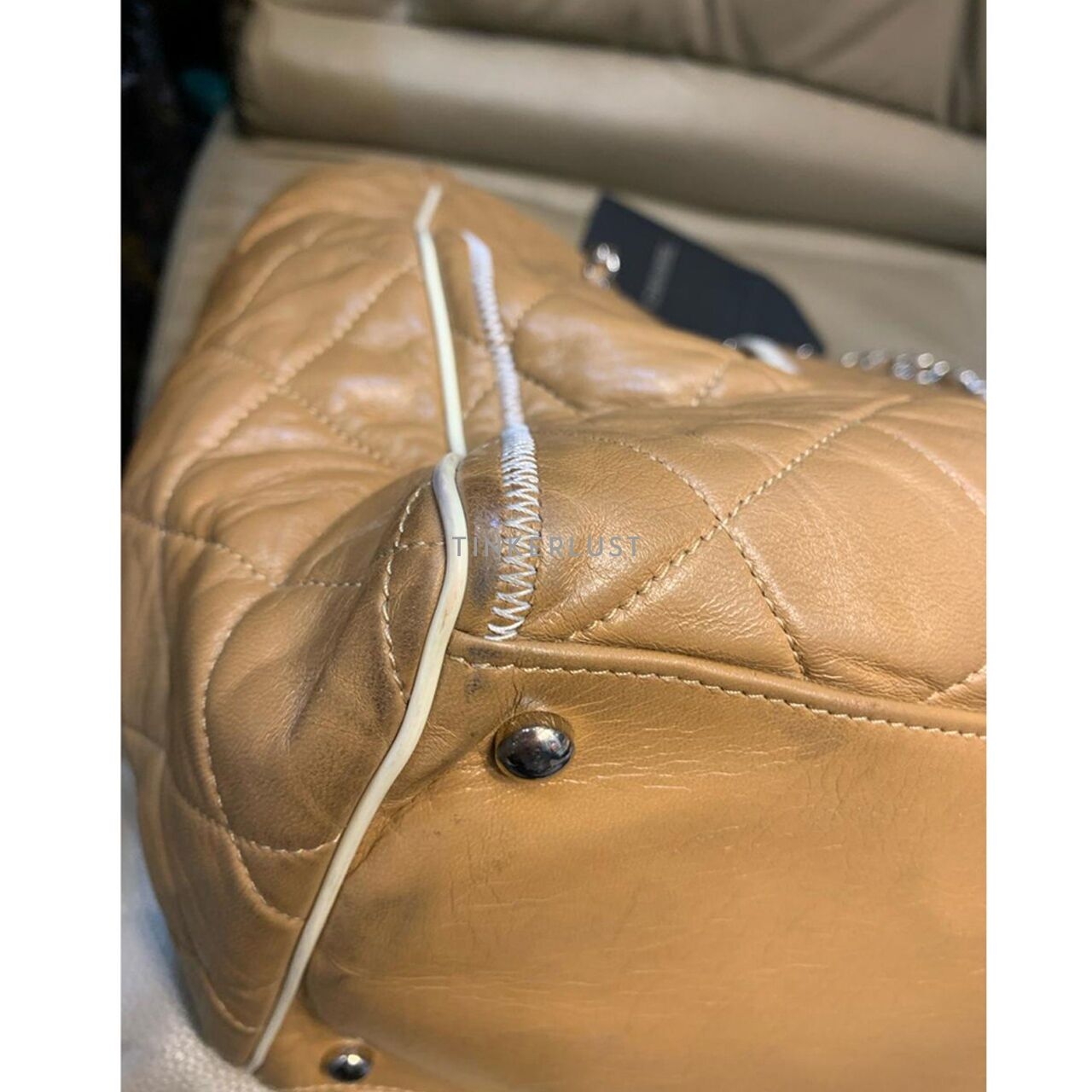 Chanel East West Beige Large Lambskin SHW #12 Tote Bag 