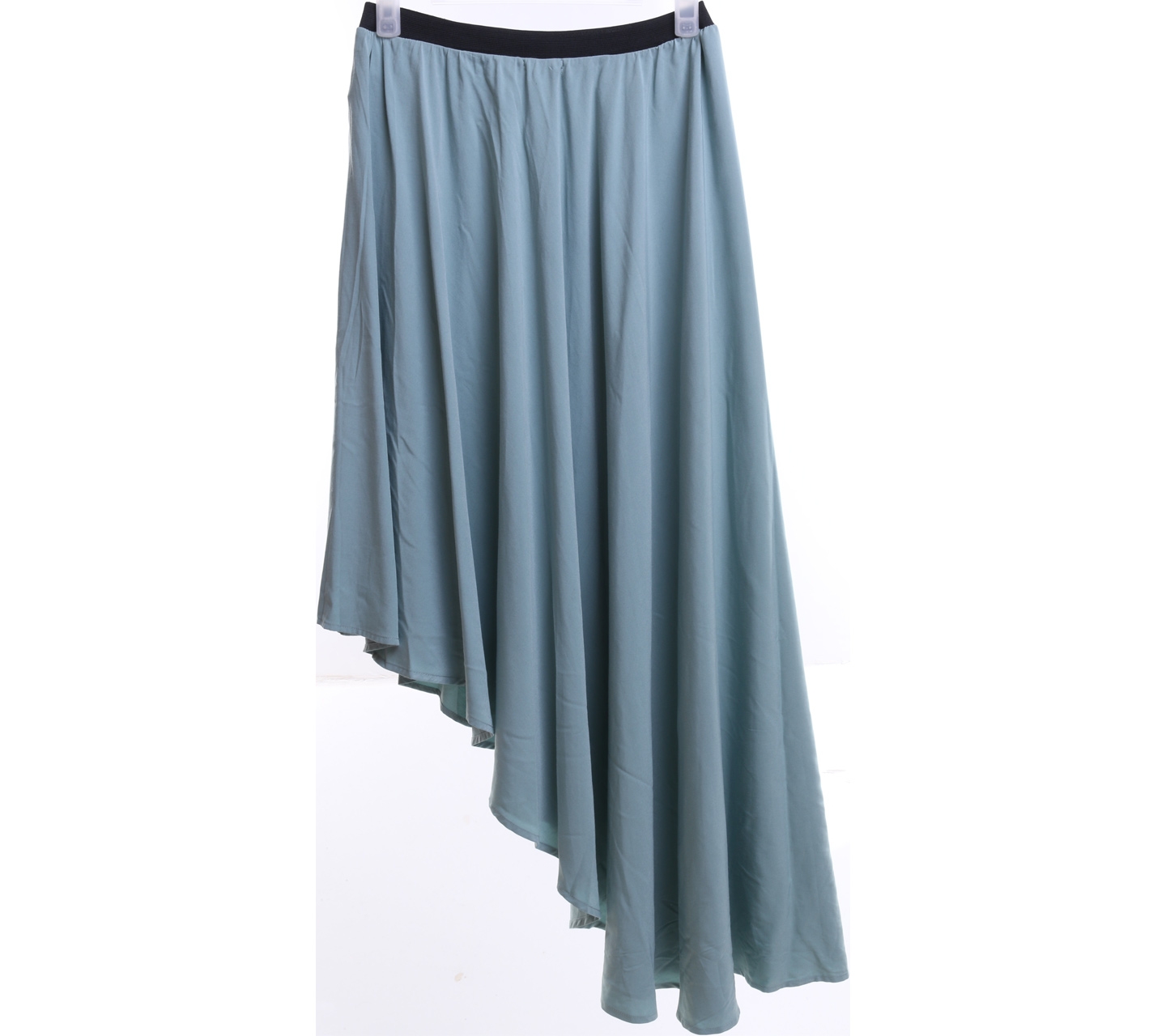 Milcah Mint Asymmetric Midi Skirt