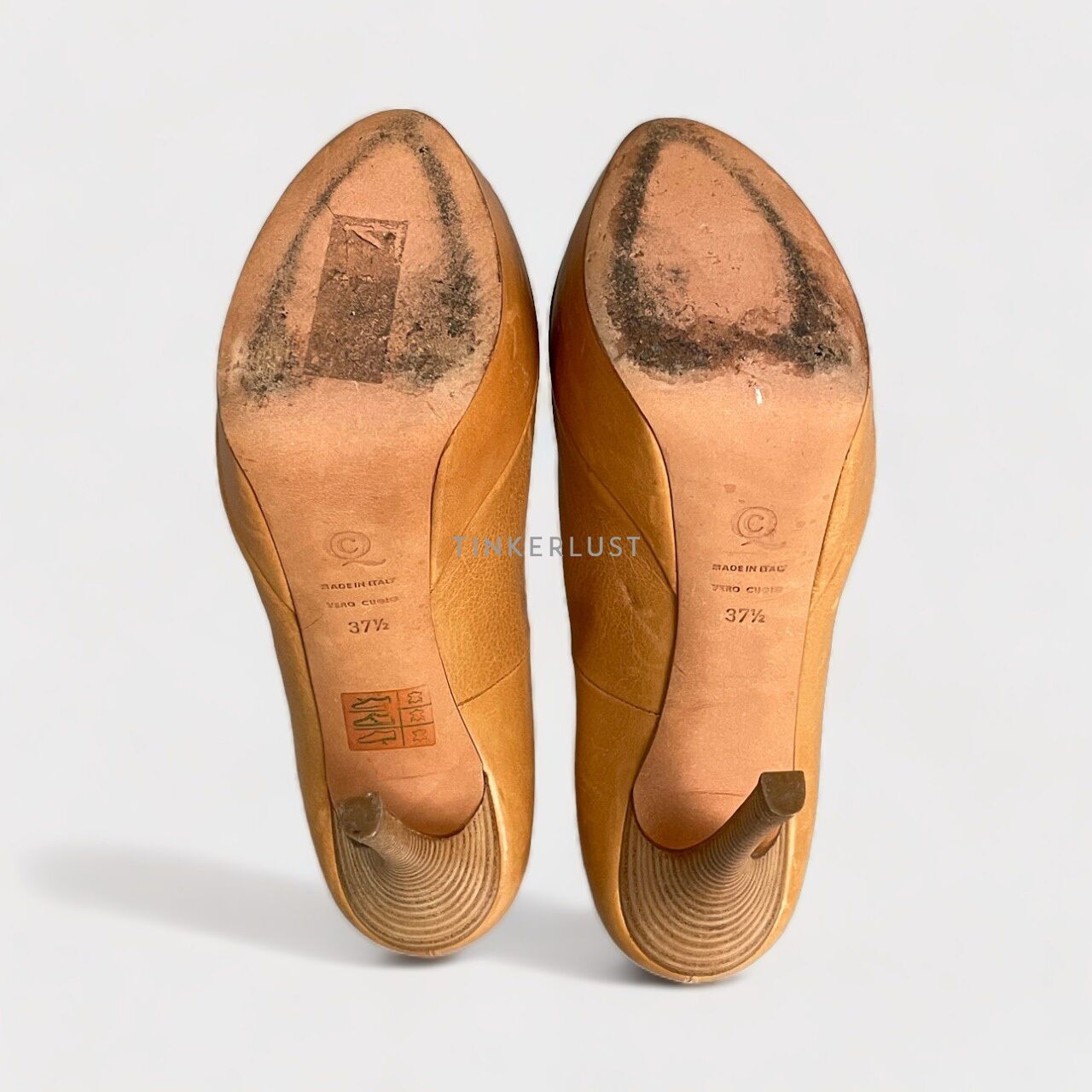 Alexander McQueen Peep Toe Brown Leather Heels
