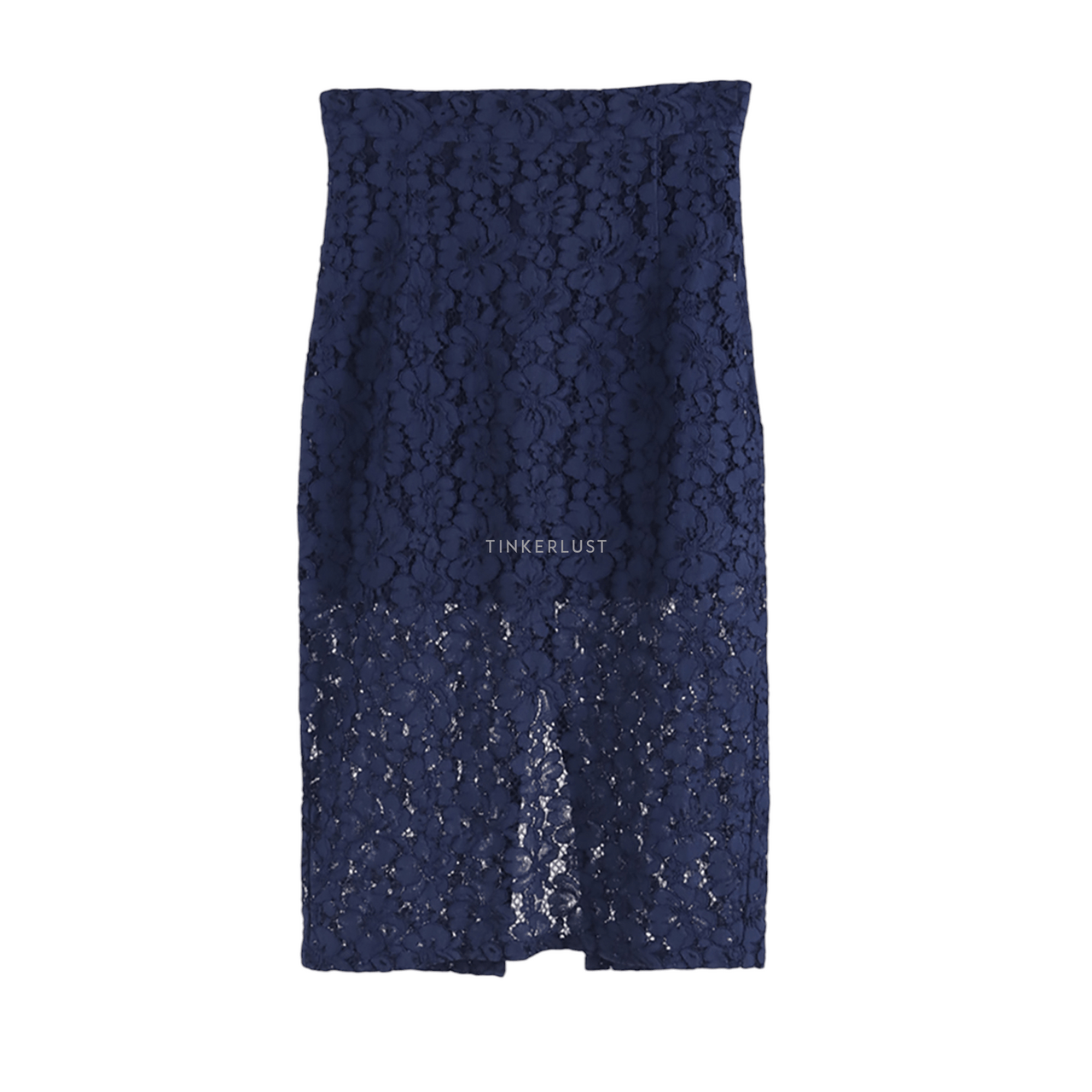 Pomelo. Navy Lace Midi Skirt