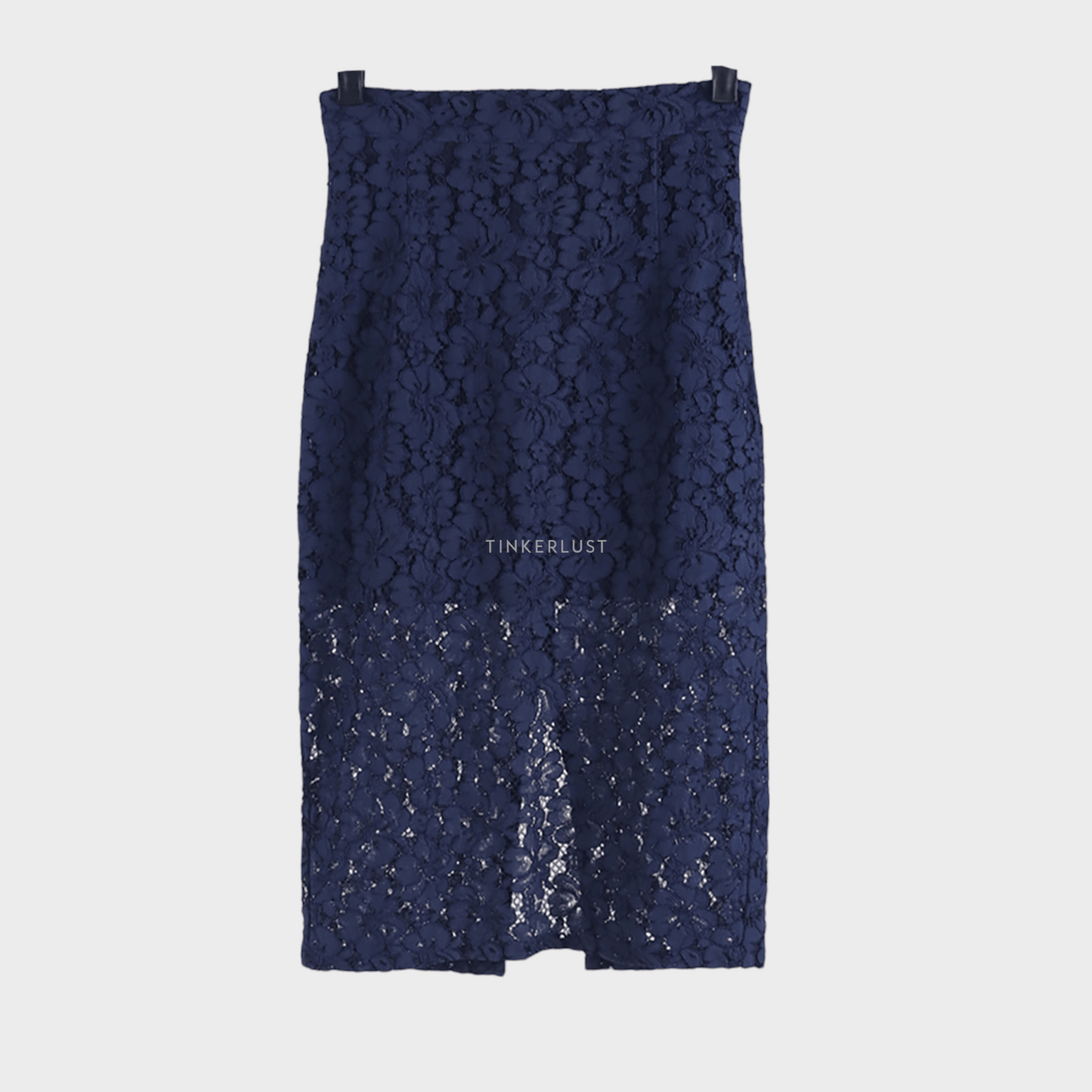 Pomelo. Navy Lace Midi Skirt