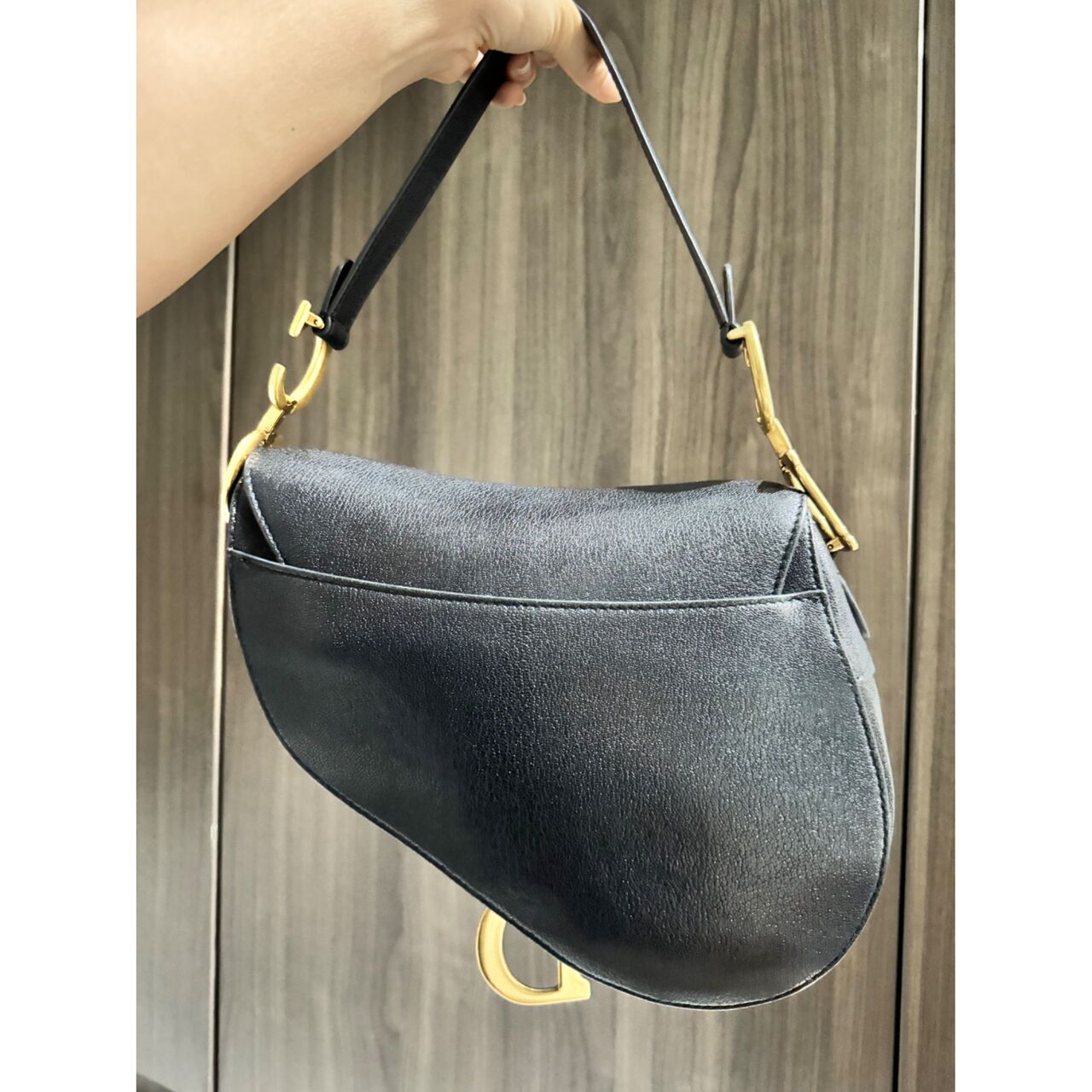 Christian Dior Saddle Black Calfskin GHW Handbag