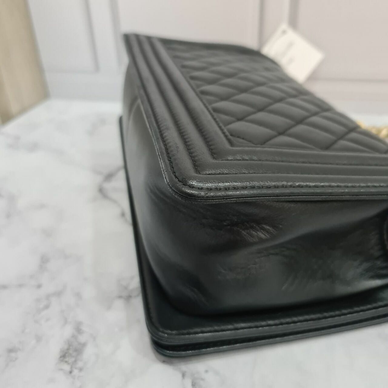 Chanel Boy Black Lambskin #23 GHW Shoulder Bag