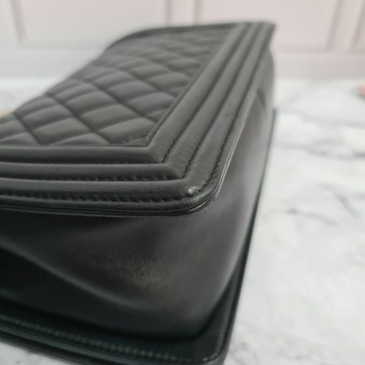 Chanel Boy Black Lambskin #23 GHW Shoulder Bag