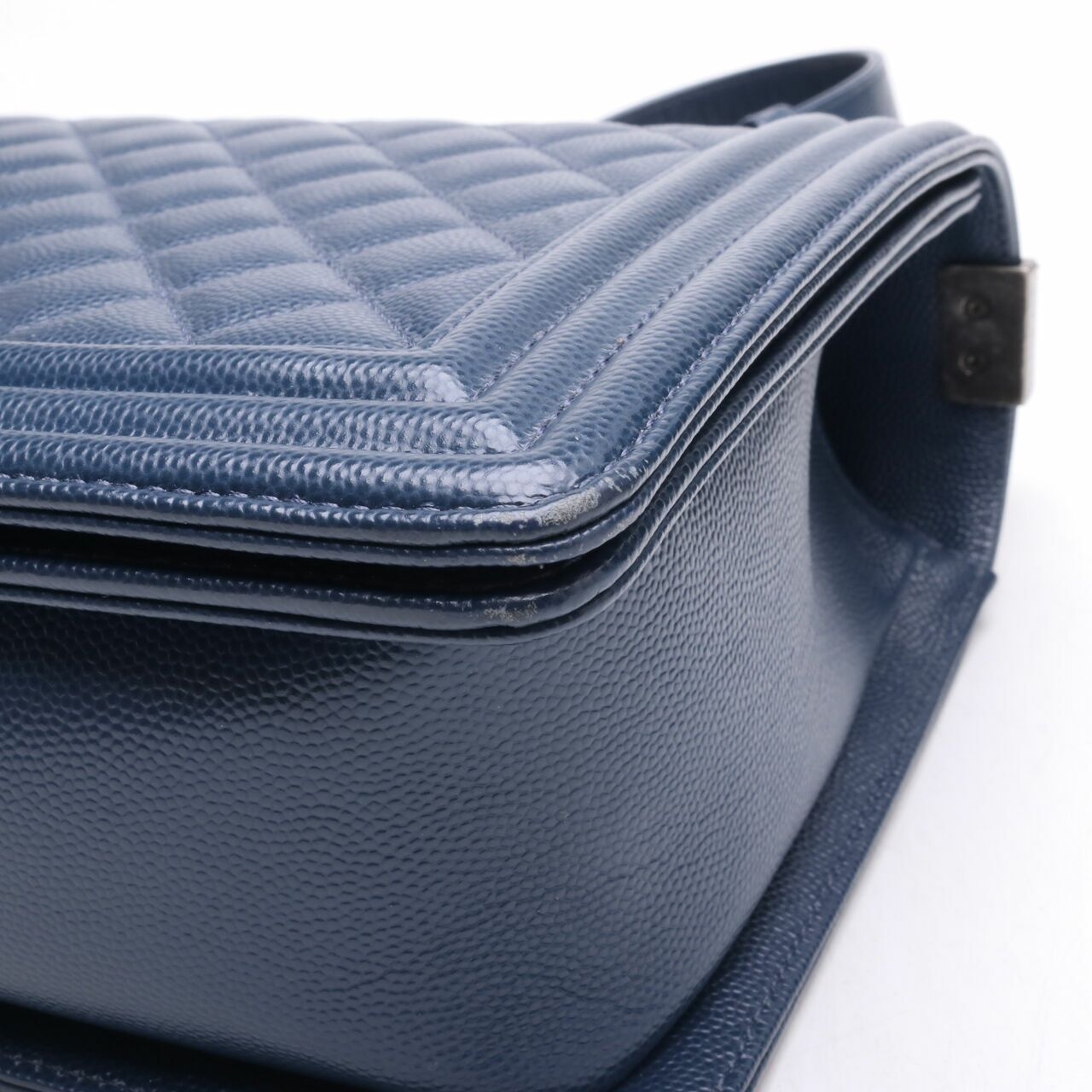 Chanel Caviar Boy 28 Navy RHW #25 Shoulder Bag