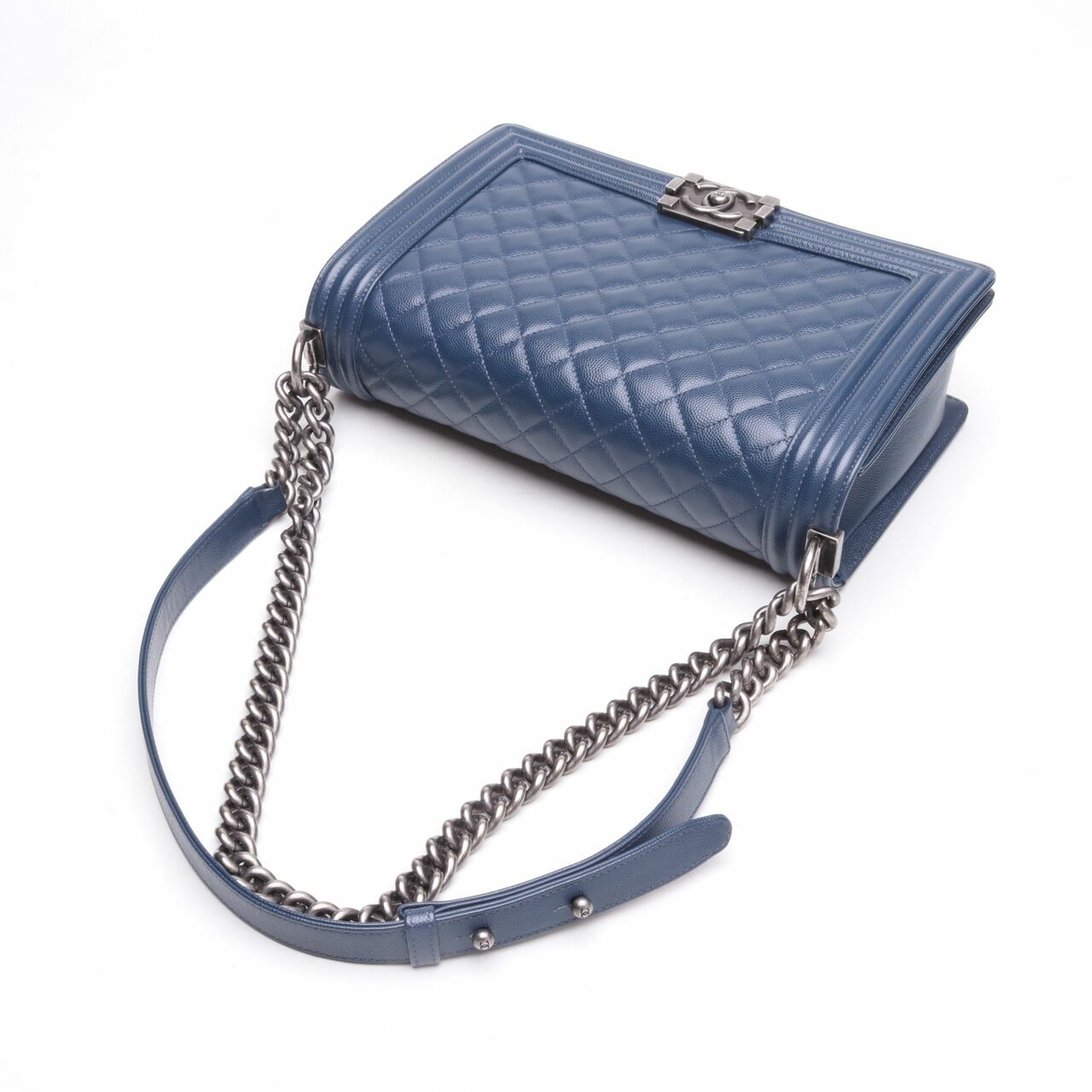 Chanel Caviar Boy 28 Navy RHW #25 Shoulder Bag