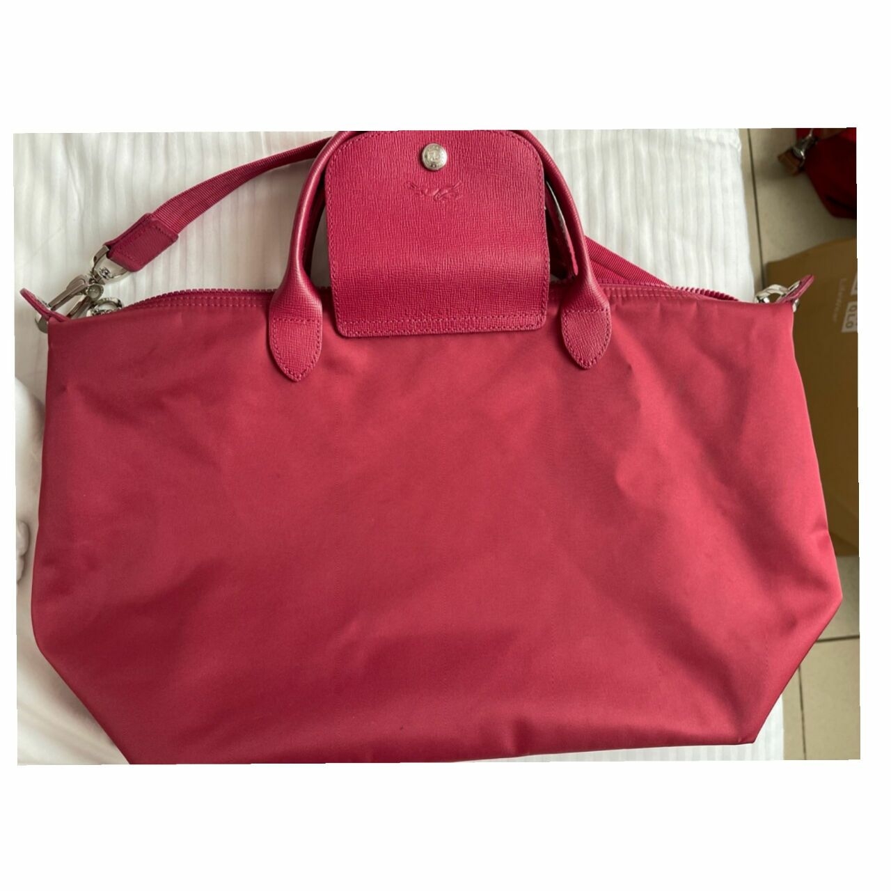 Longchamp Pink Organic Handbag