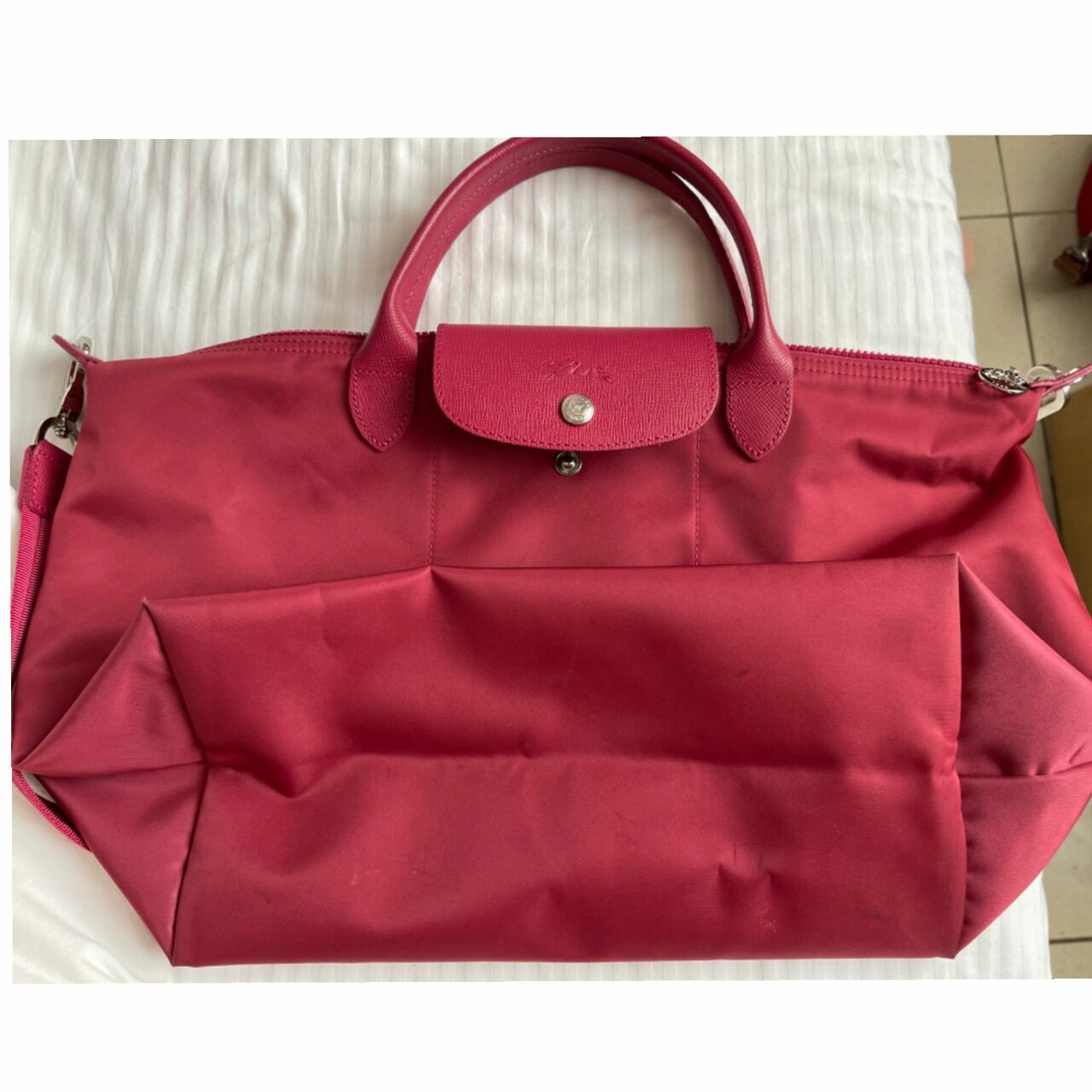 Longchamp Pink Organic Handbag