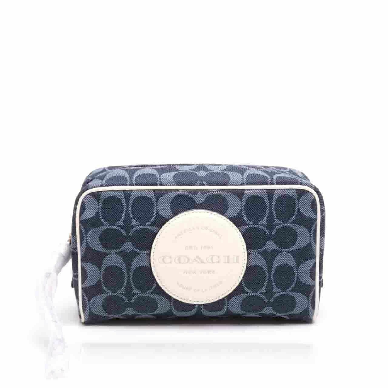 Coach C4230 Dempsey Boxy Cosmetic Case Signature Denim Multi Pouch