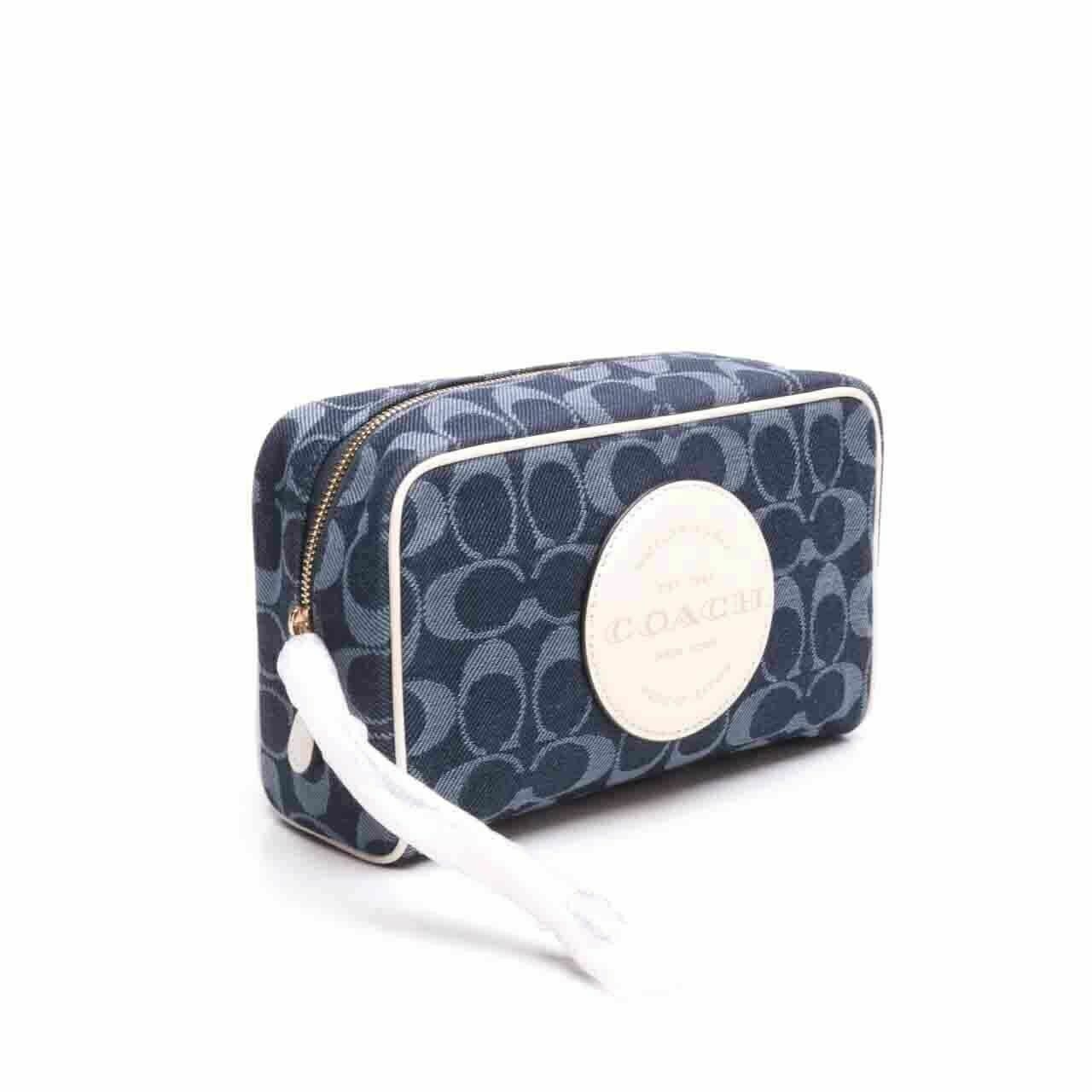 Coach C4230 Dempsey Boxy Cosmetic Case Signature Denim Multi Pouch